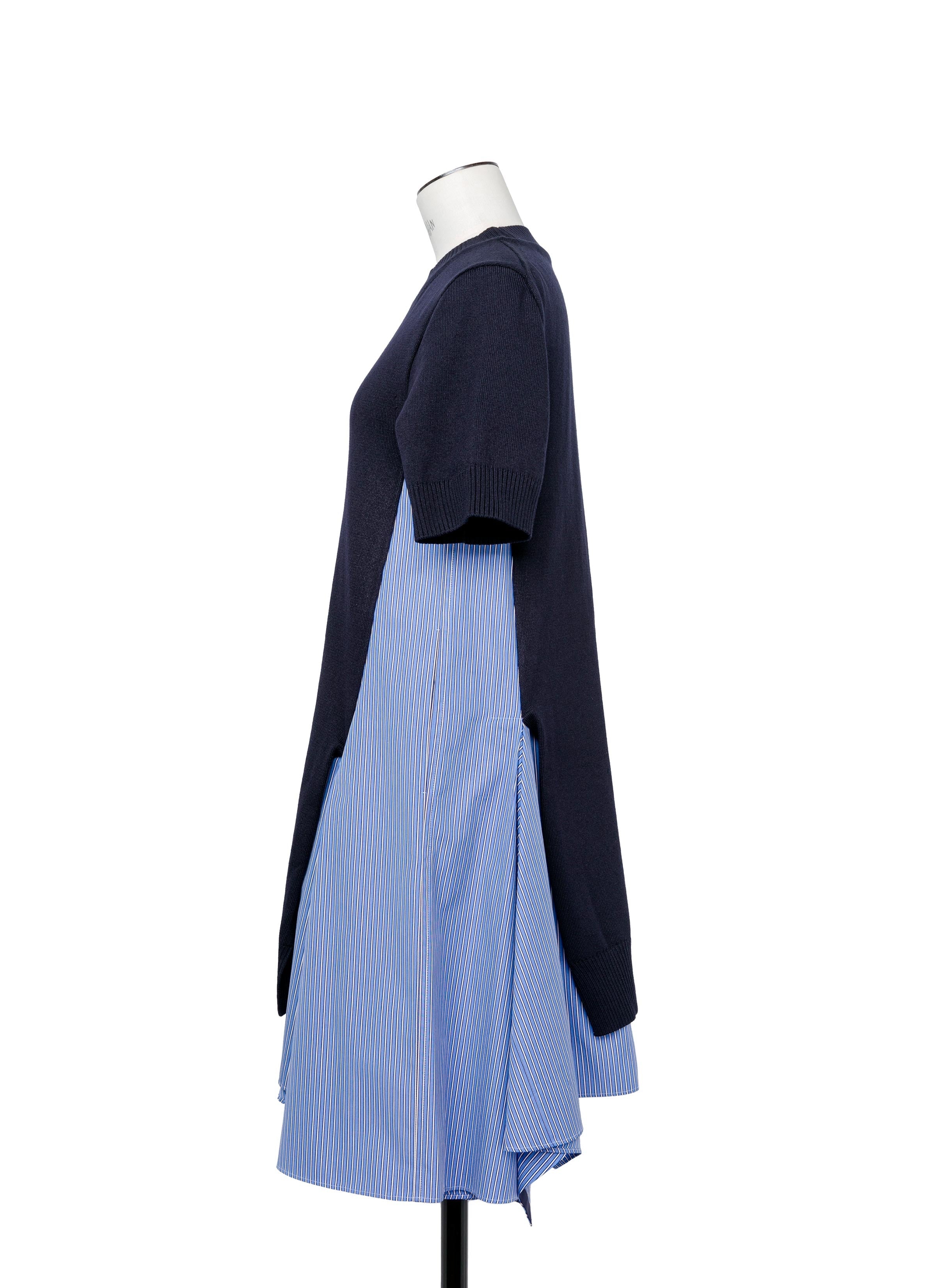 sacai Cotton Poplin x Knit Dress | REVERSIBLE