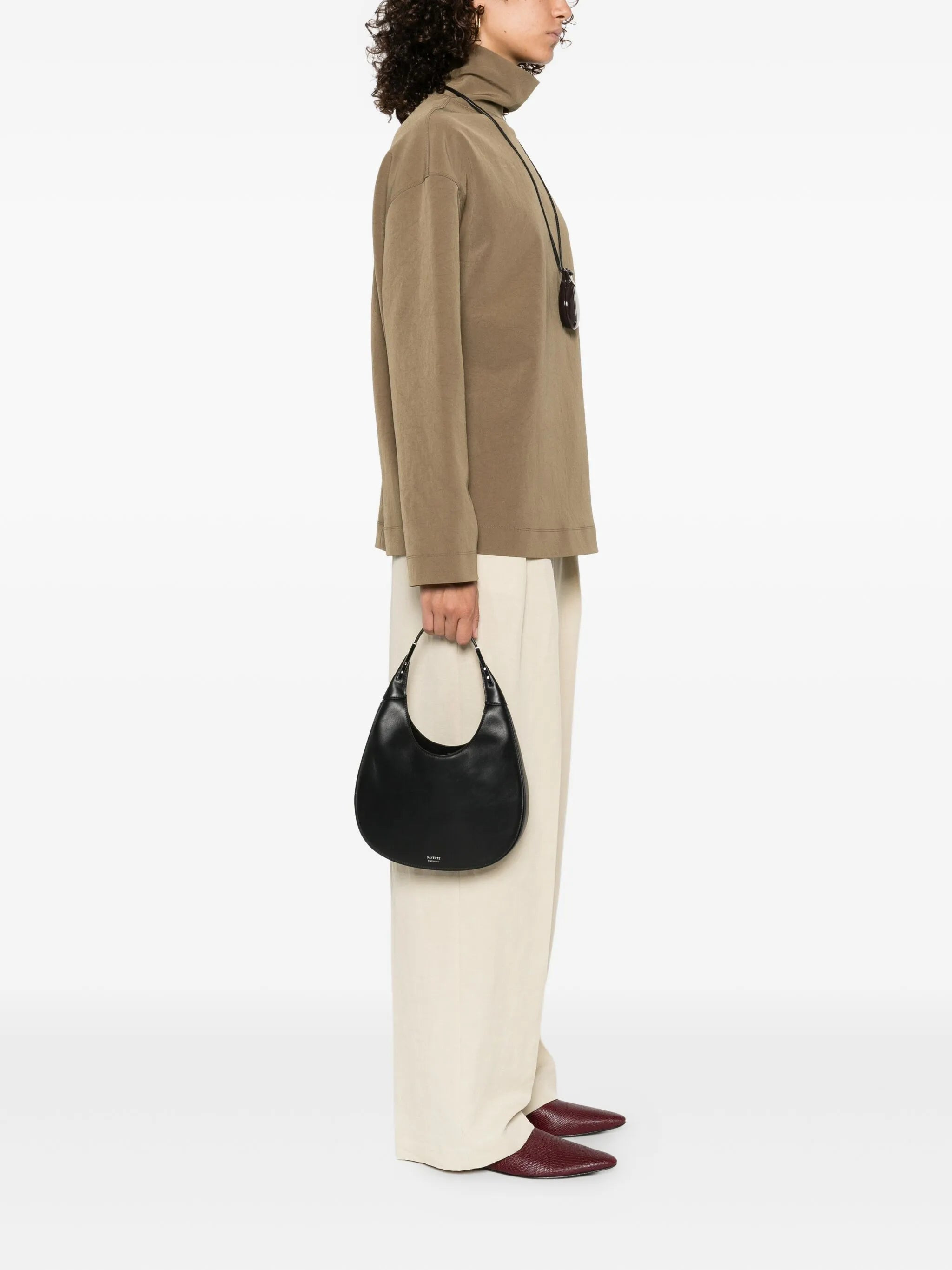 Savette Small Florence Crescent-shaped Leather Shoulder Bag - 2