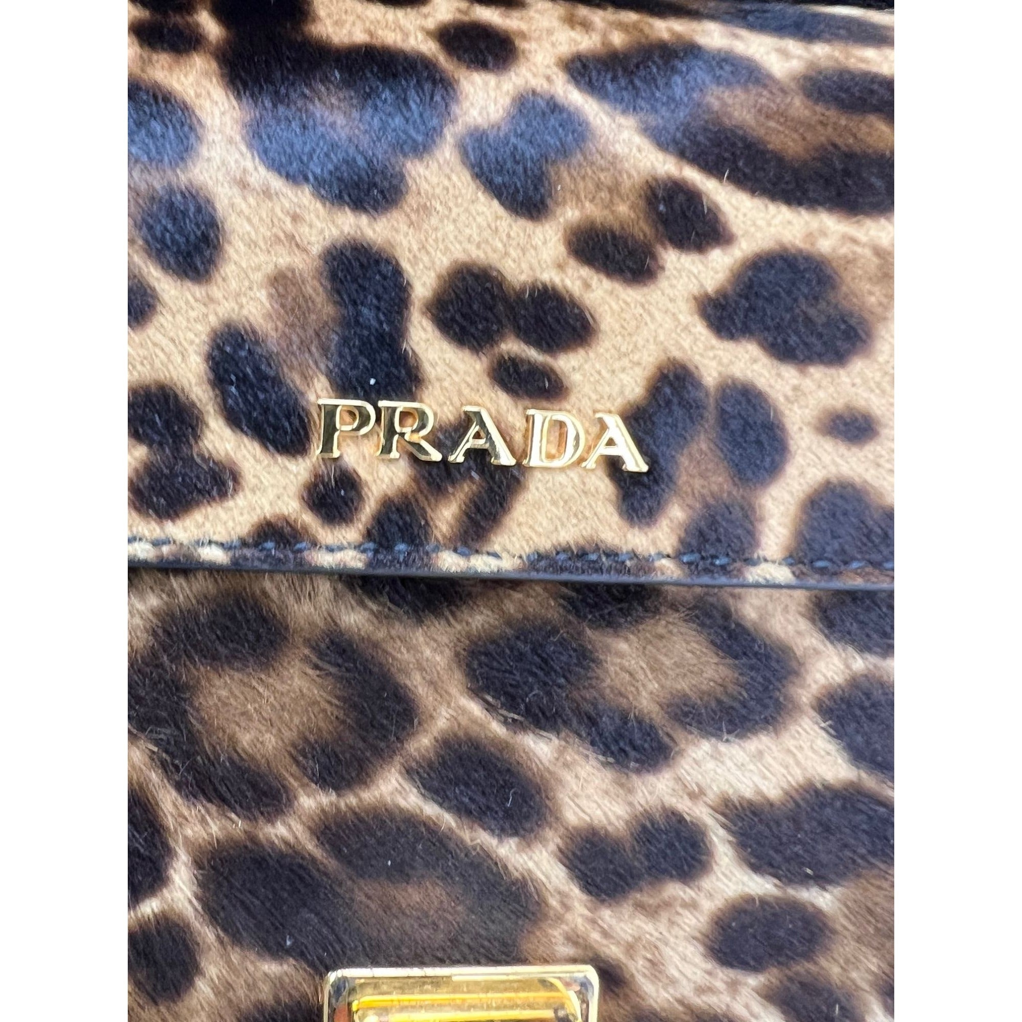 Prada Cavallino Leopard calf Hair Shoulder Bag - 10