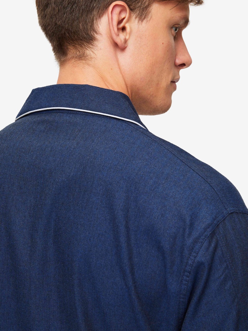 Men's Classic Fit Pajamas Balmoral 3 Brushed Cotton Navy - 7