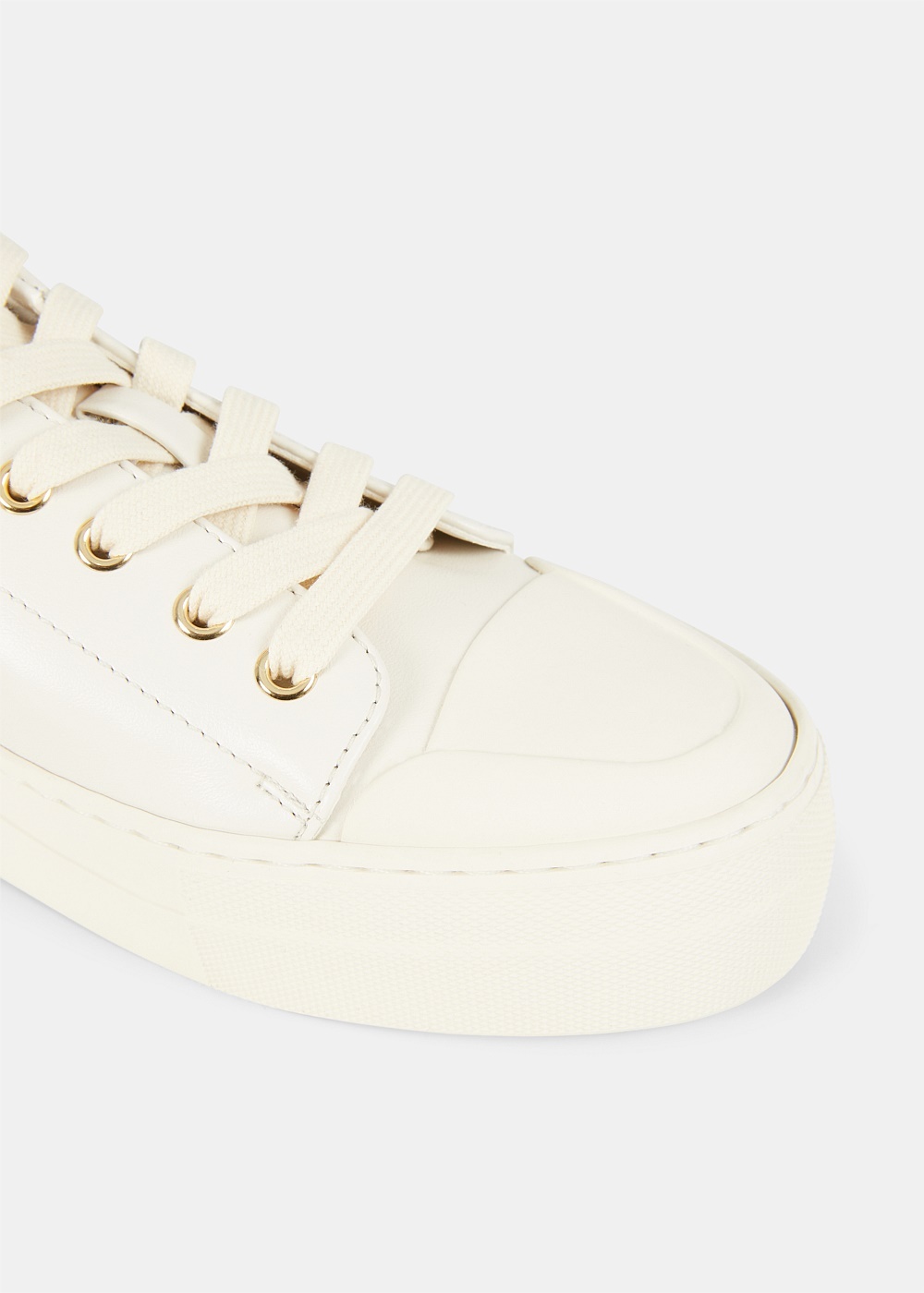 Chalk Leather Sneaker - 4