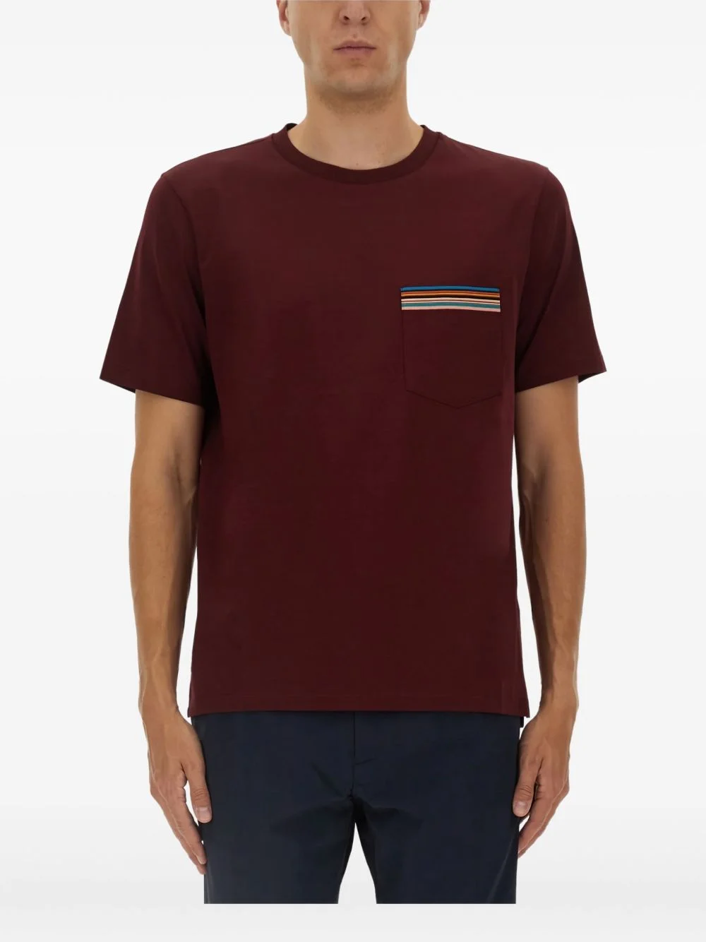 signature-stripe pocket T-shirt - 1