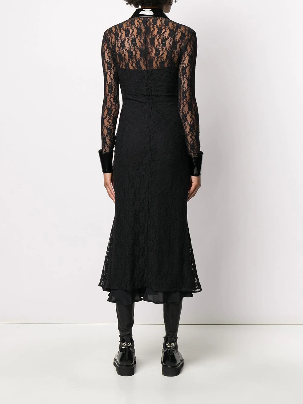 floral lace midi dress - 4