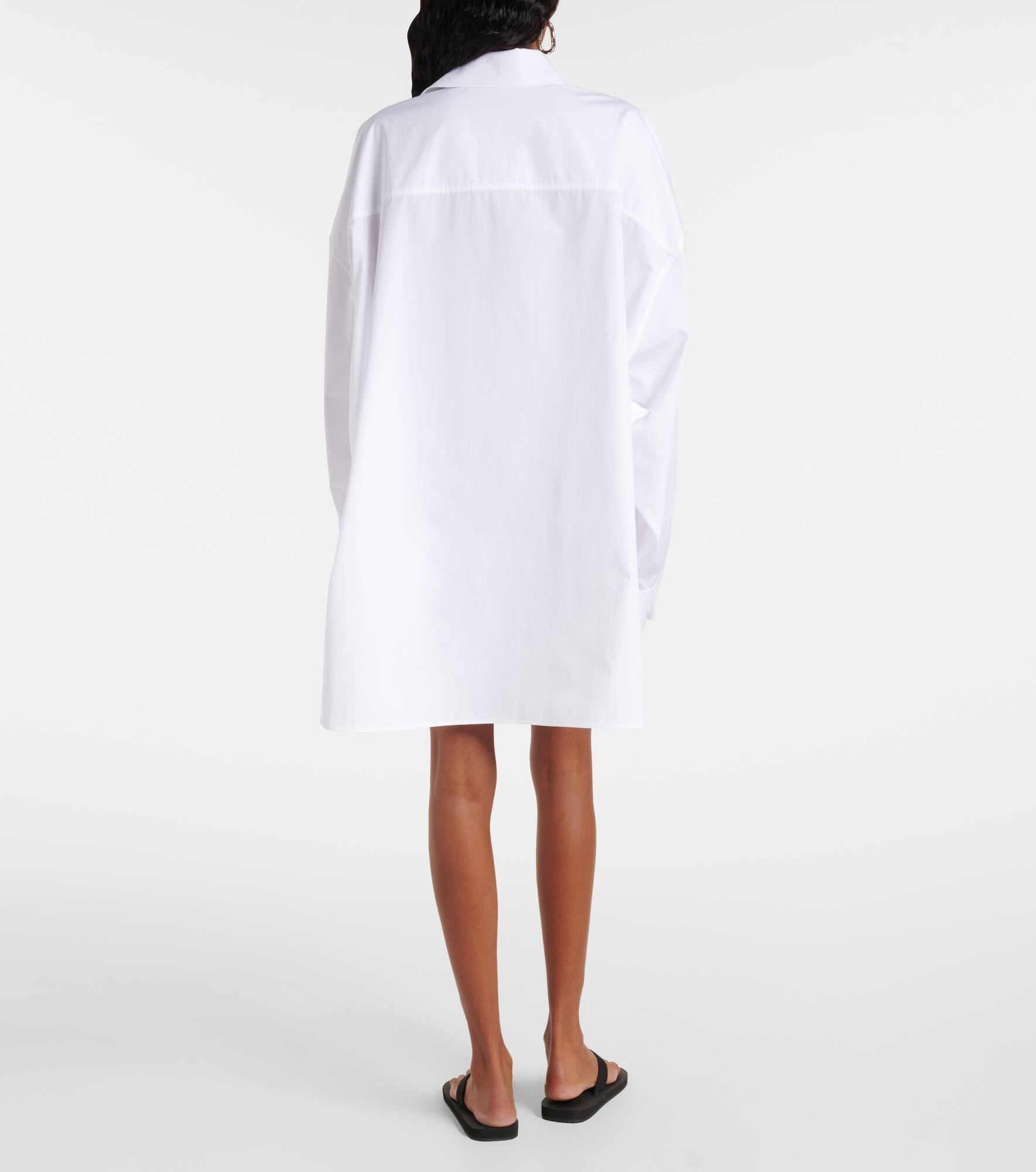 Oversized cotton poplin shirt dress - 3