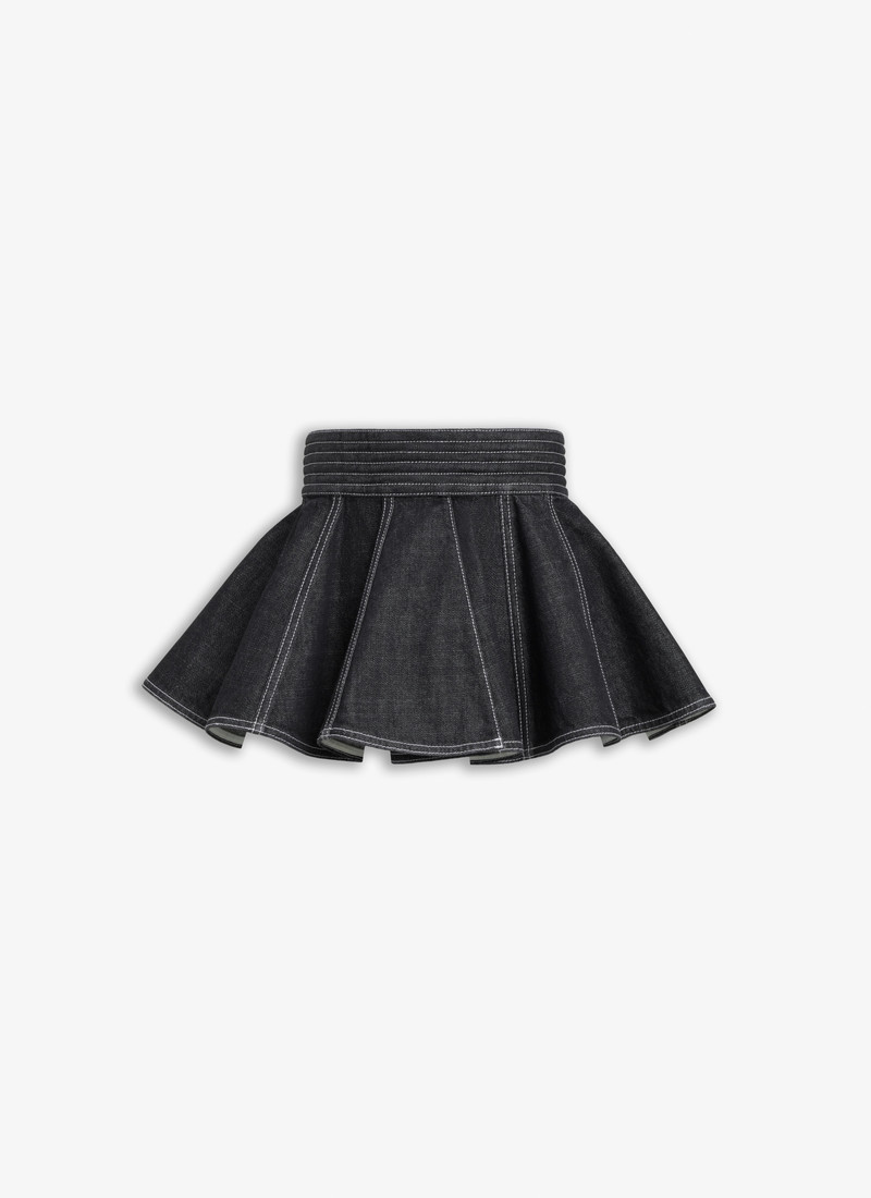 블랙 데님 SKIRT 벨트 - 1
