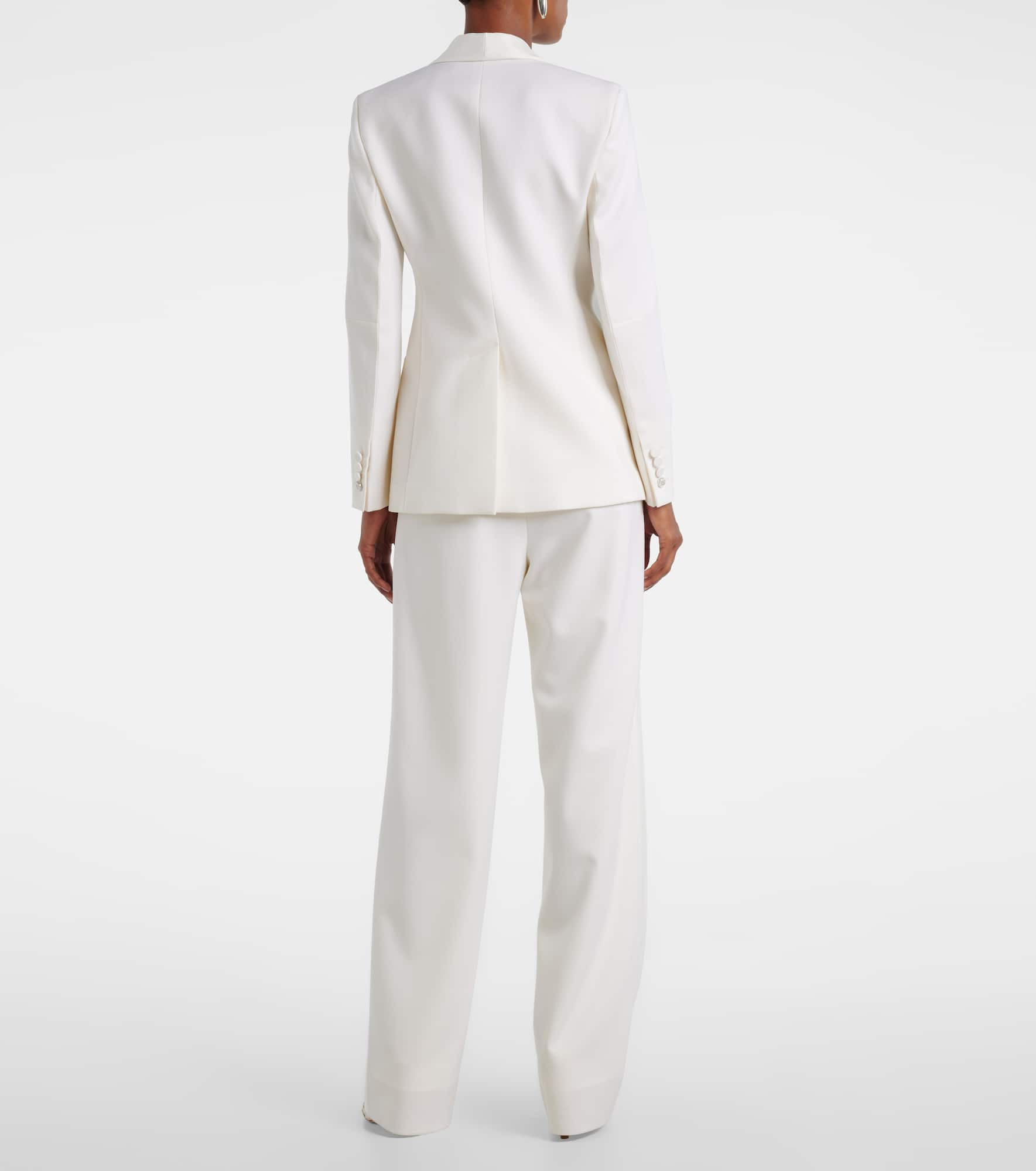 Satin-trimmed virgin wool gabardine blazer - 3