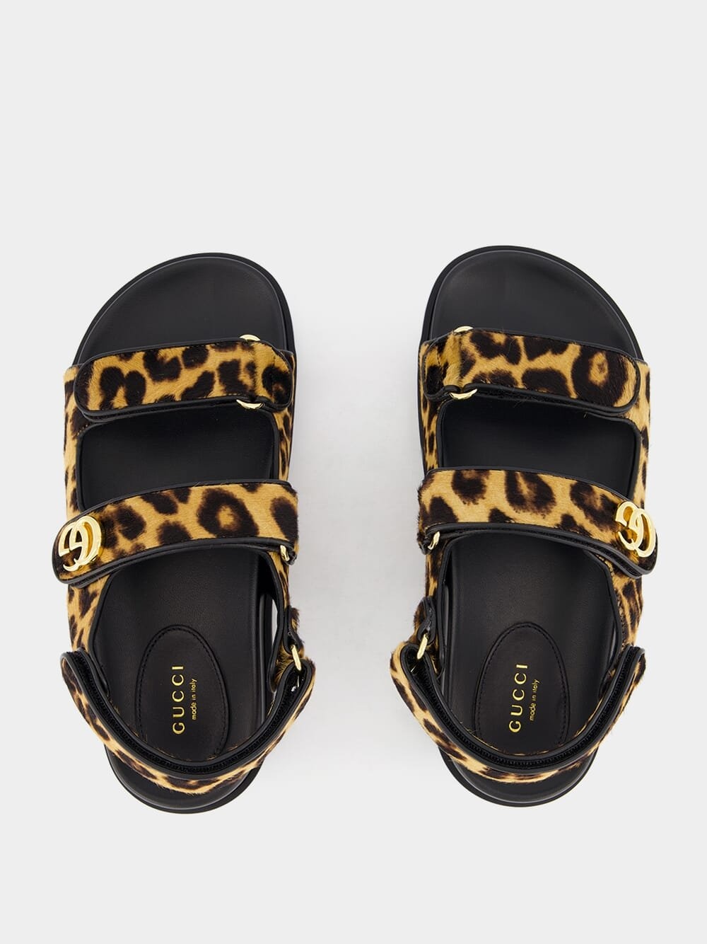 Gucci Double G Leopard Print Sandals - 2