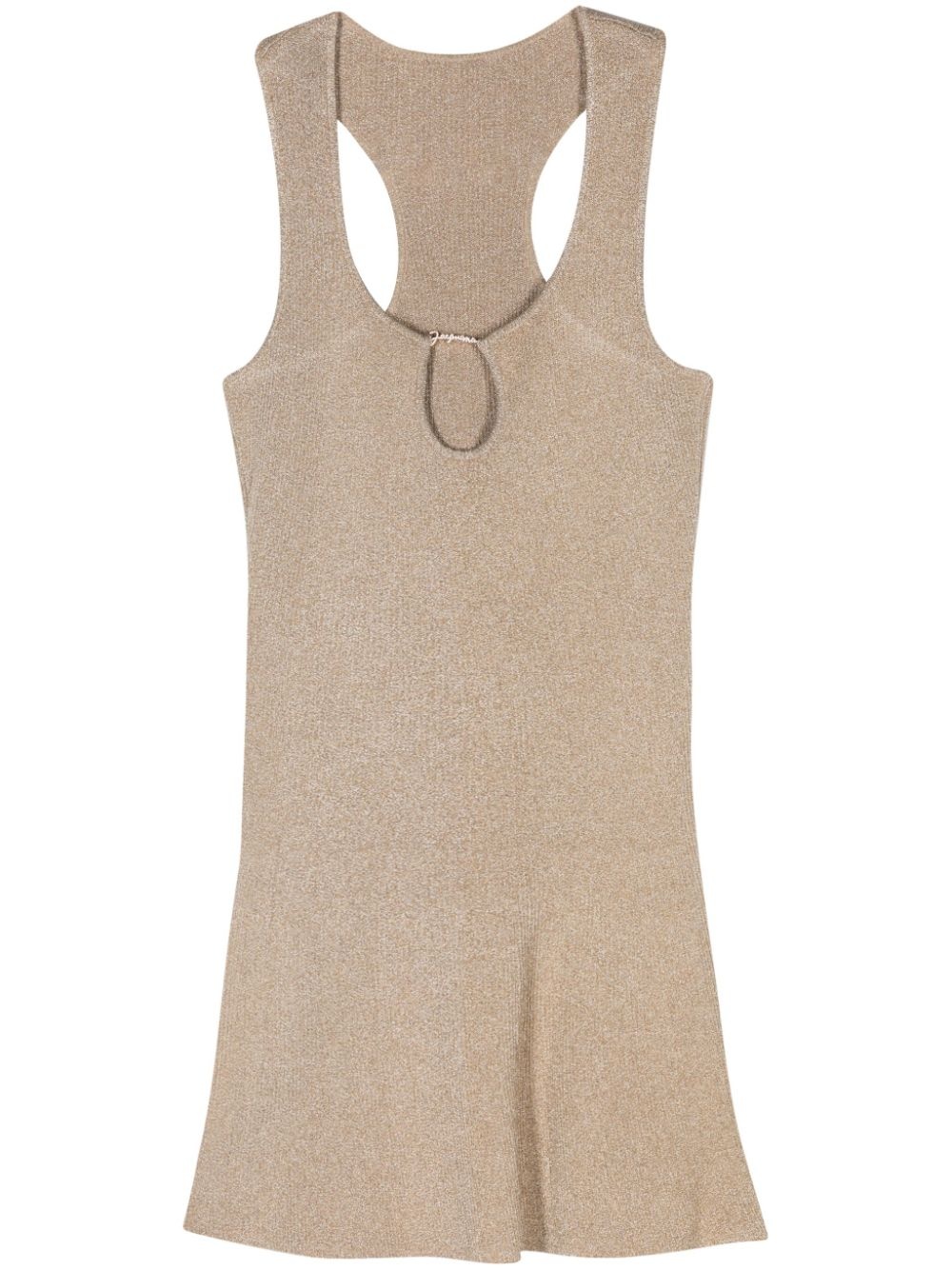 logo-plaque sleeveless dress - 1