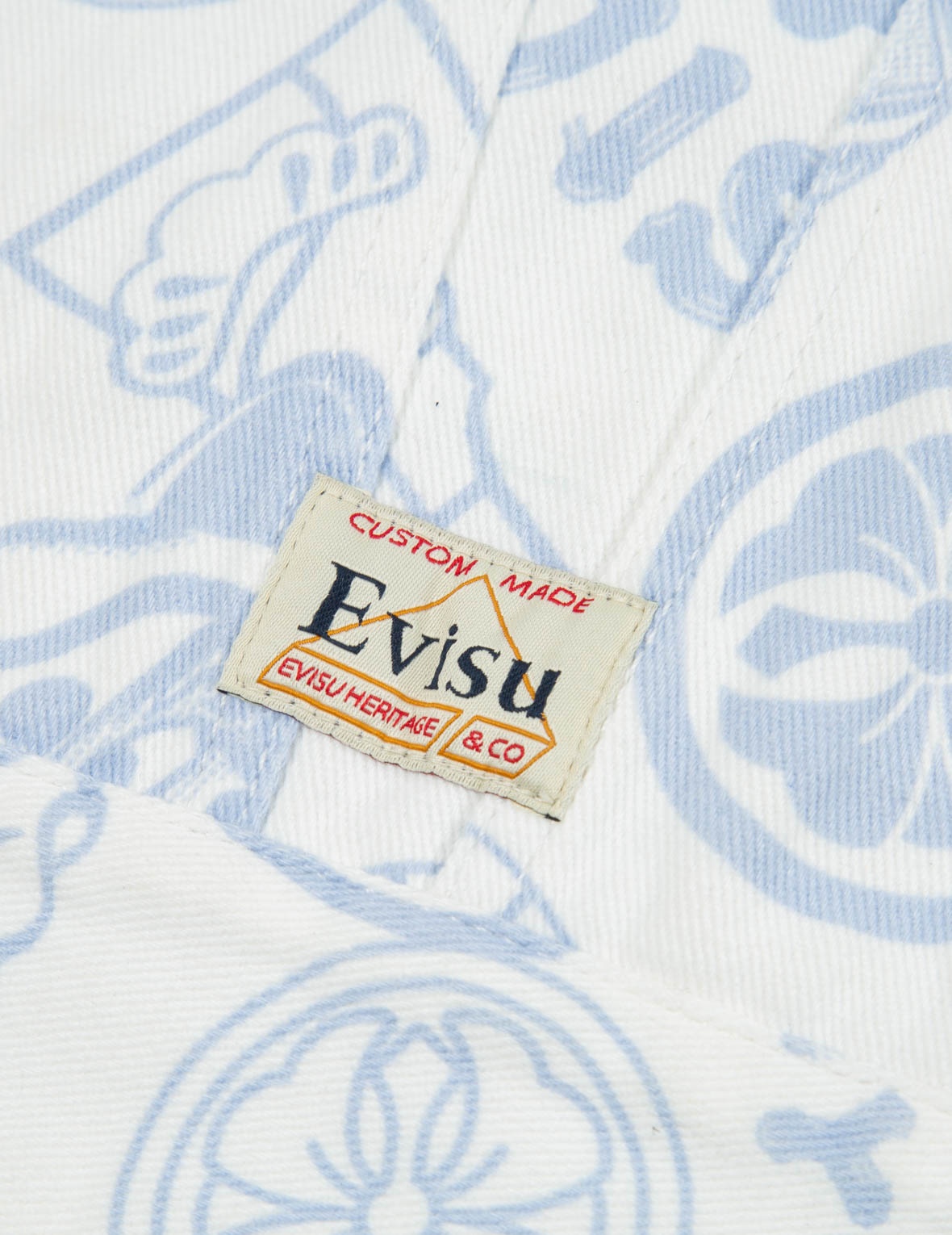 ALLOVER EVISU SQUAD DISCHARGE-PRINT OVERSIZE DENIM JACKET - 10