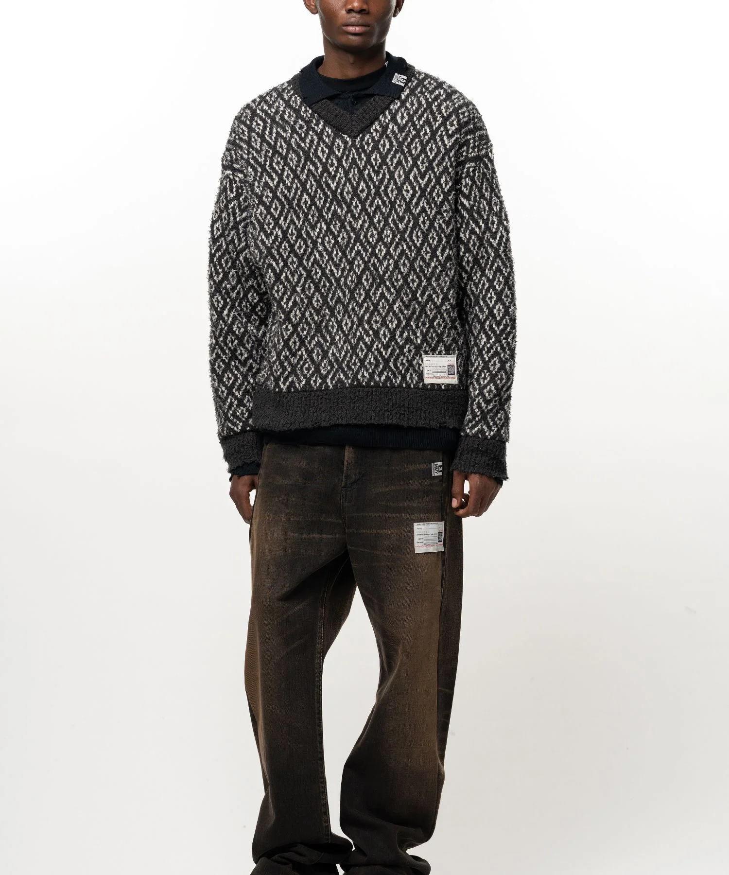 Layered Knit Sweater - 1