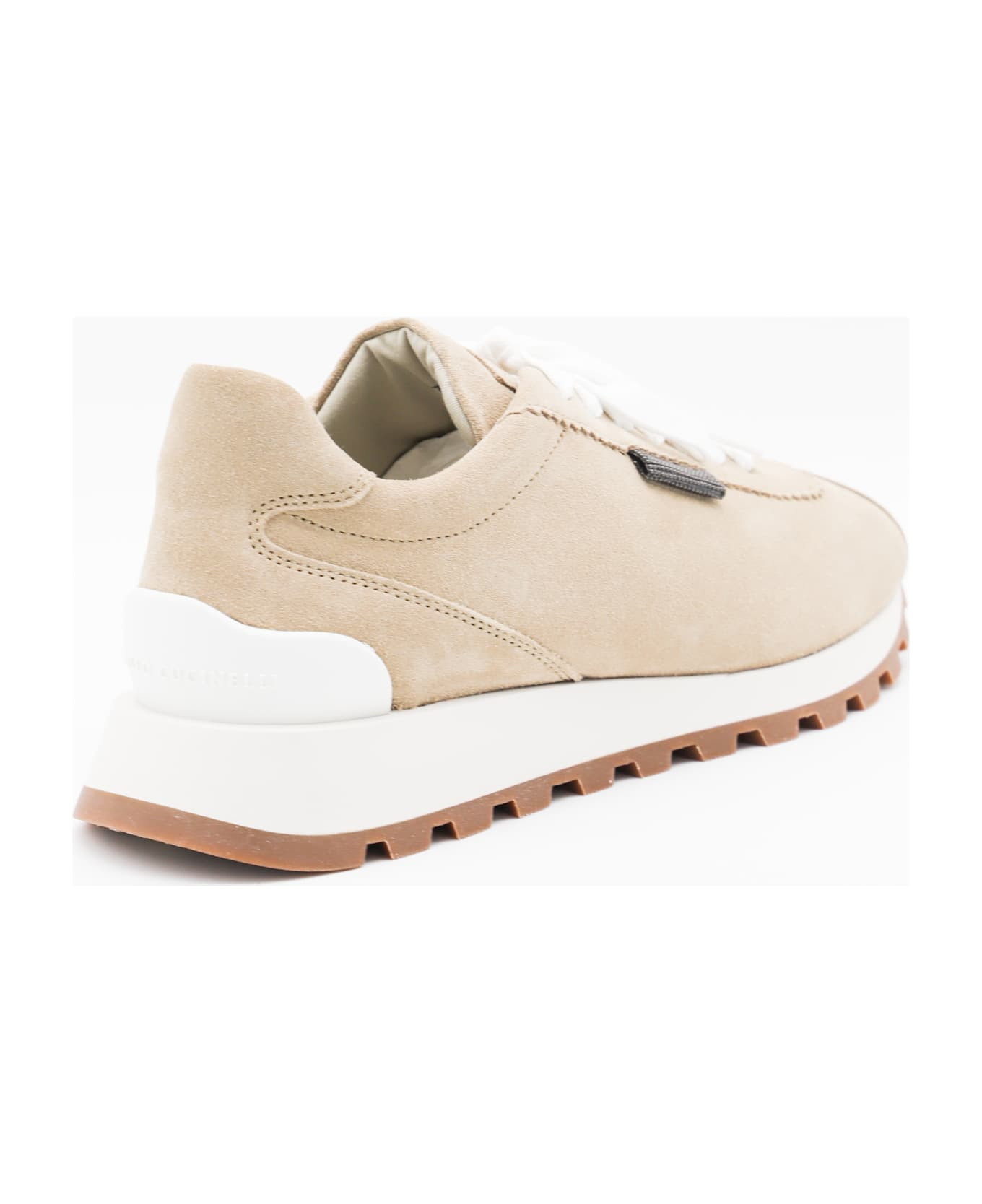 Beige Leather Sneakers - 2