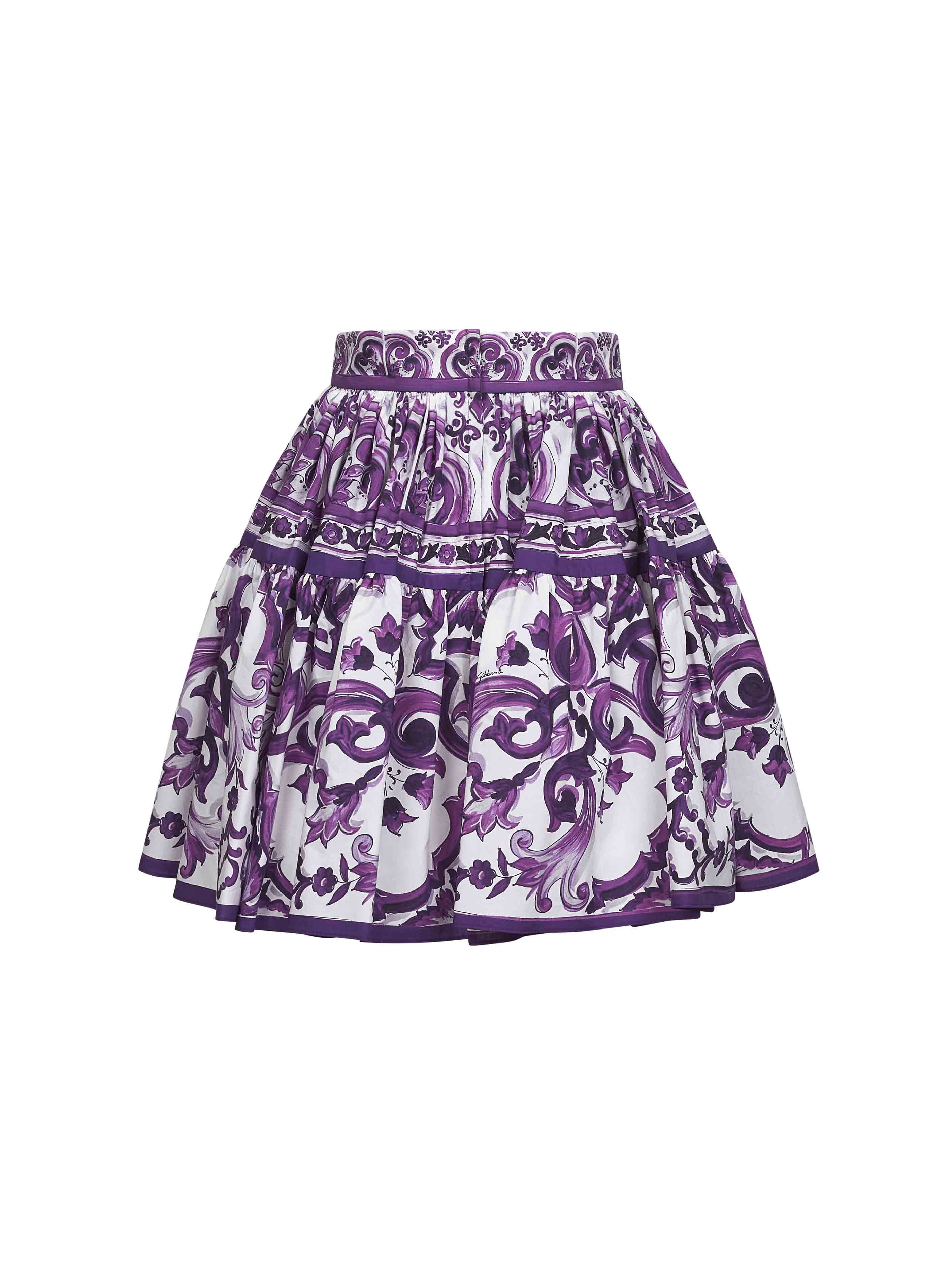 Maiolica print poplin mini skirt - 3
