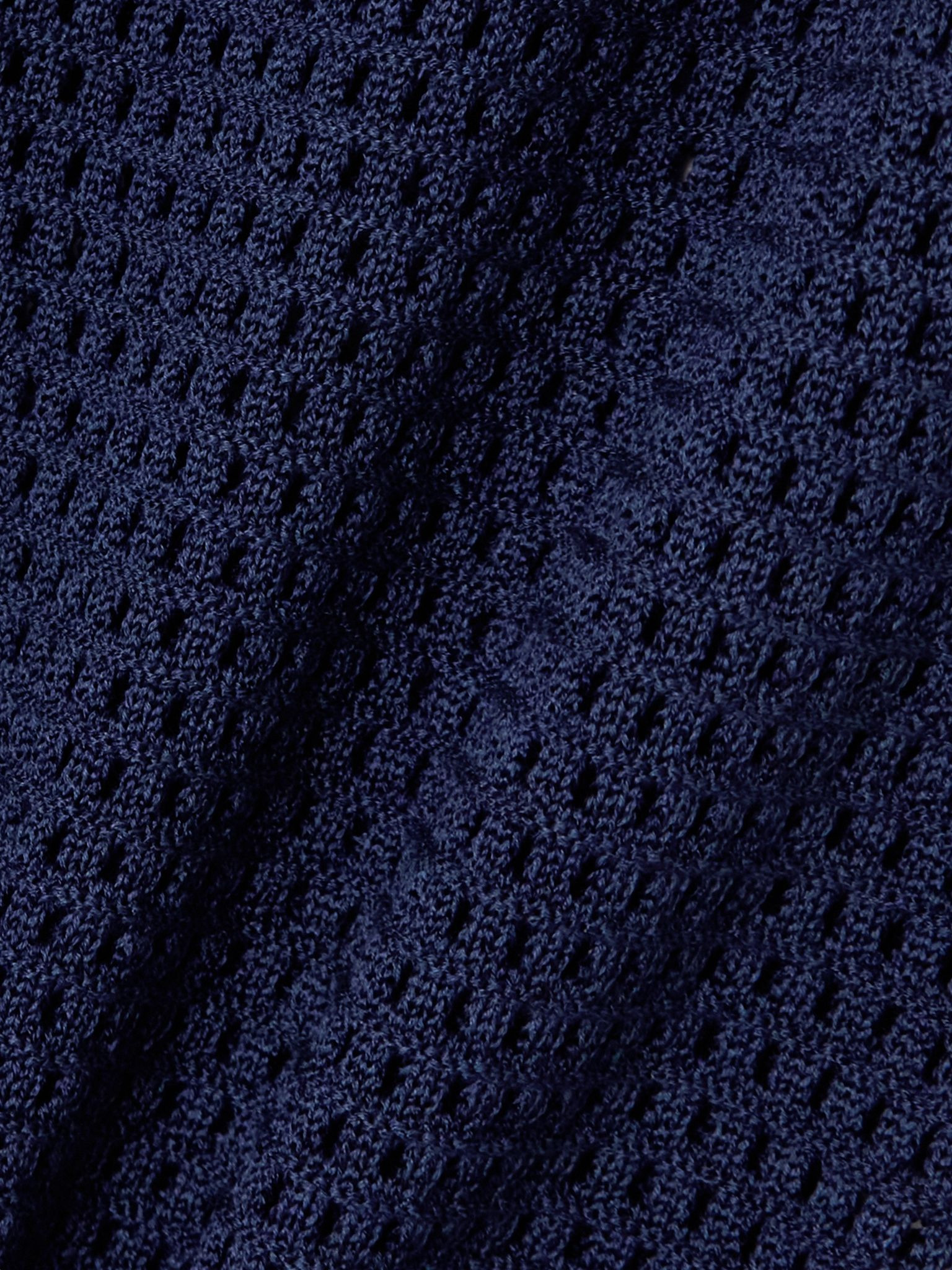 Bayadere Goeland open-knit cotton-blend wide-leg pants Navy - 5