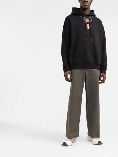 Marcelo Burlon County Of Milan feather necklace-print hoodie outlook