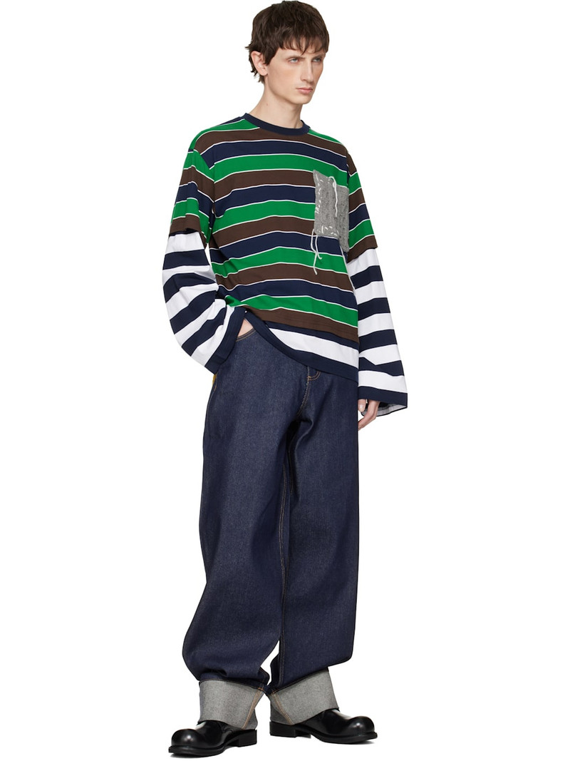 CHARLES JEFFREY LOVERBOY Multicolor Patch Long Sleeve 2-In-1 T-shirt outlook