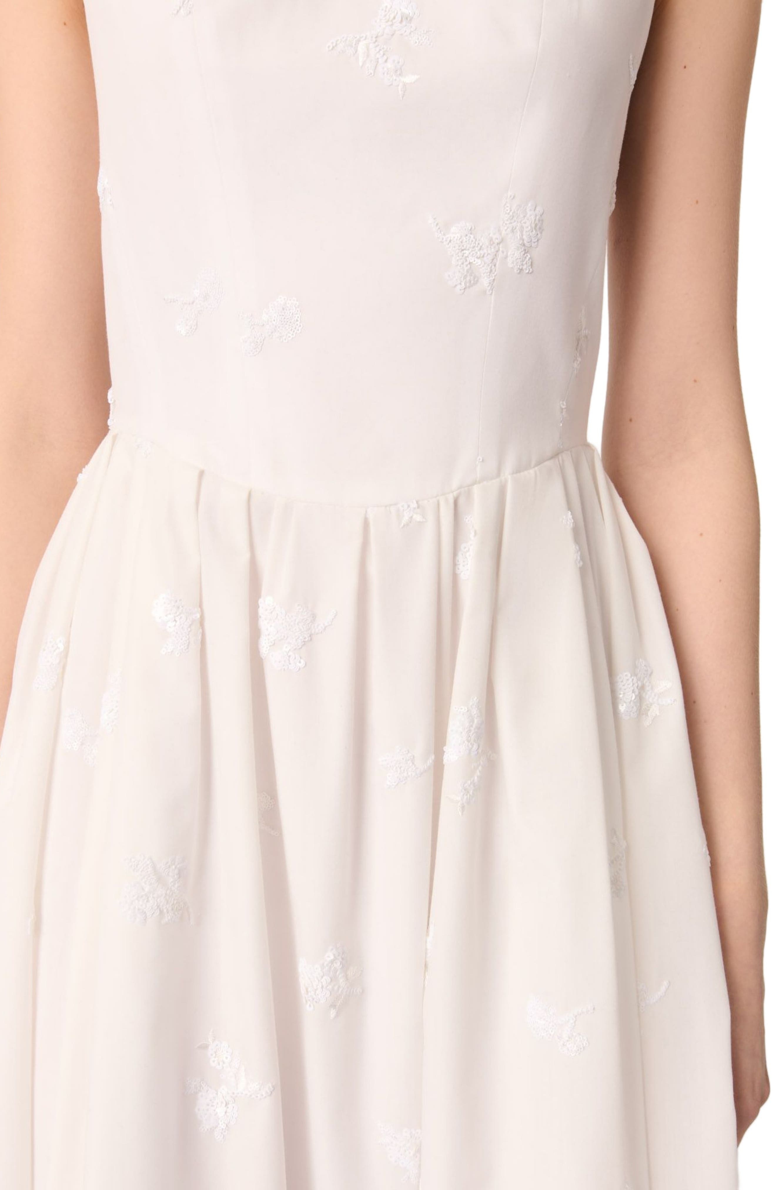 maje Embroidered cotton midi dress in White at Nordstrom - 5