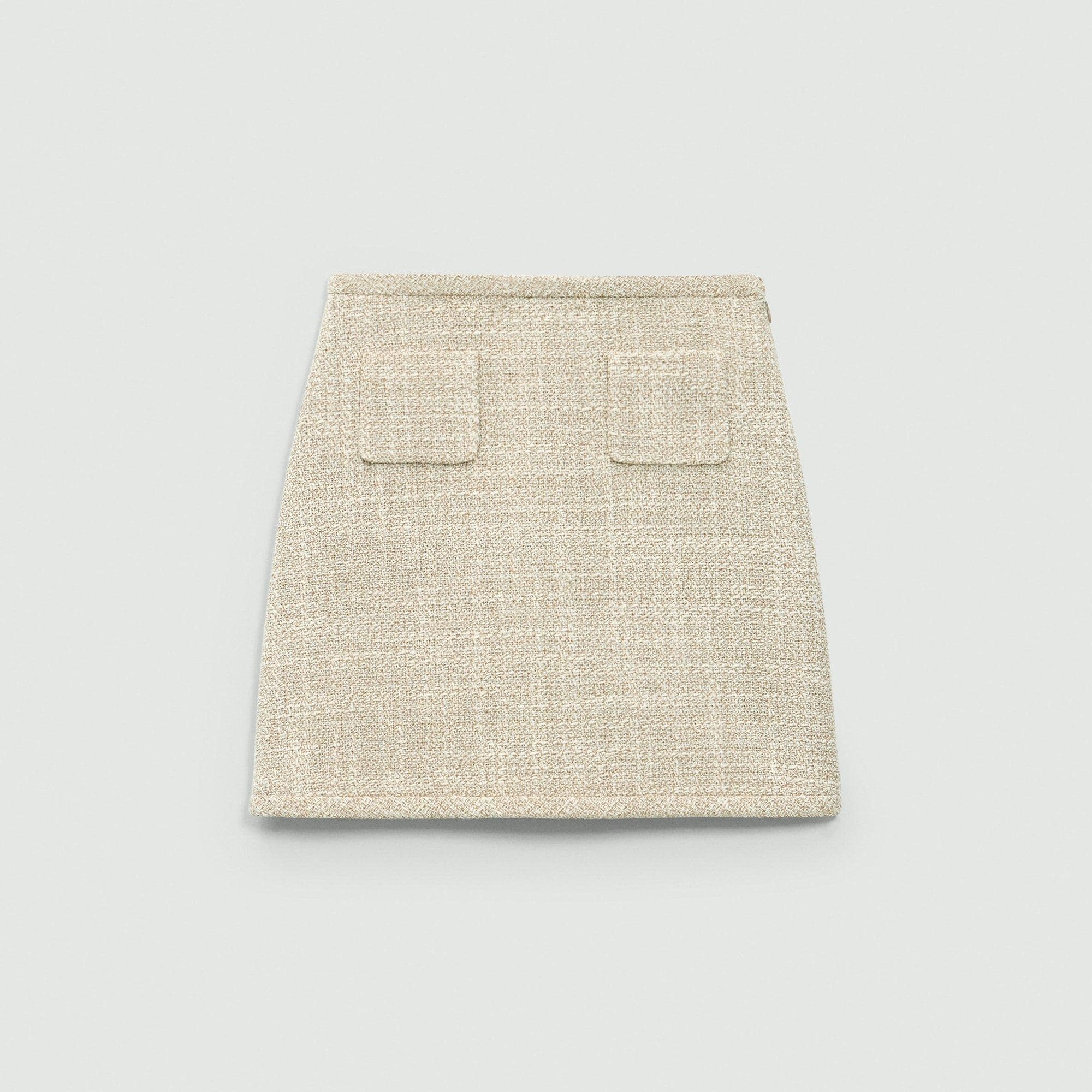 A-Line Mini Skirt in Texture Tweed - 1
