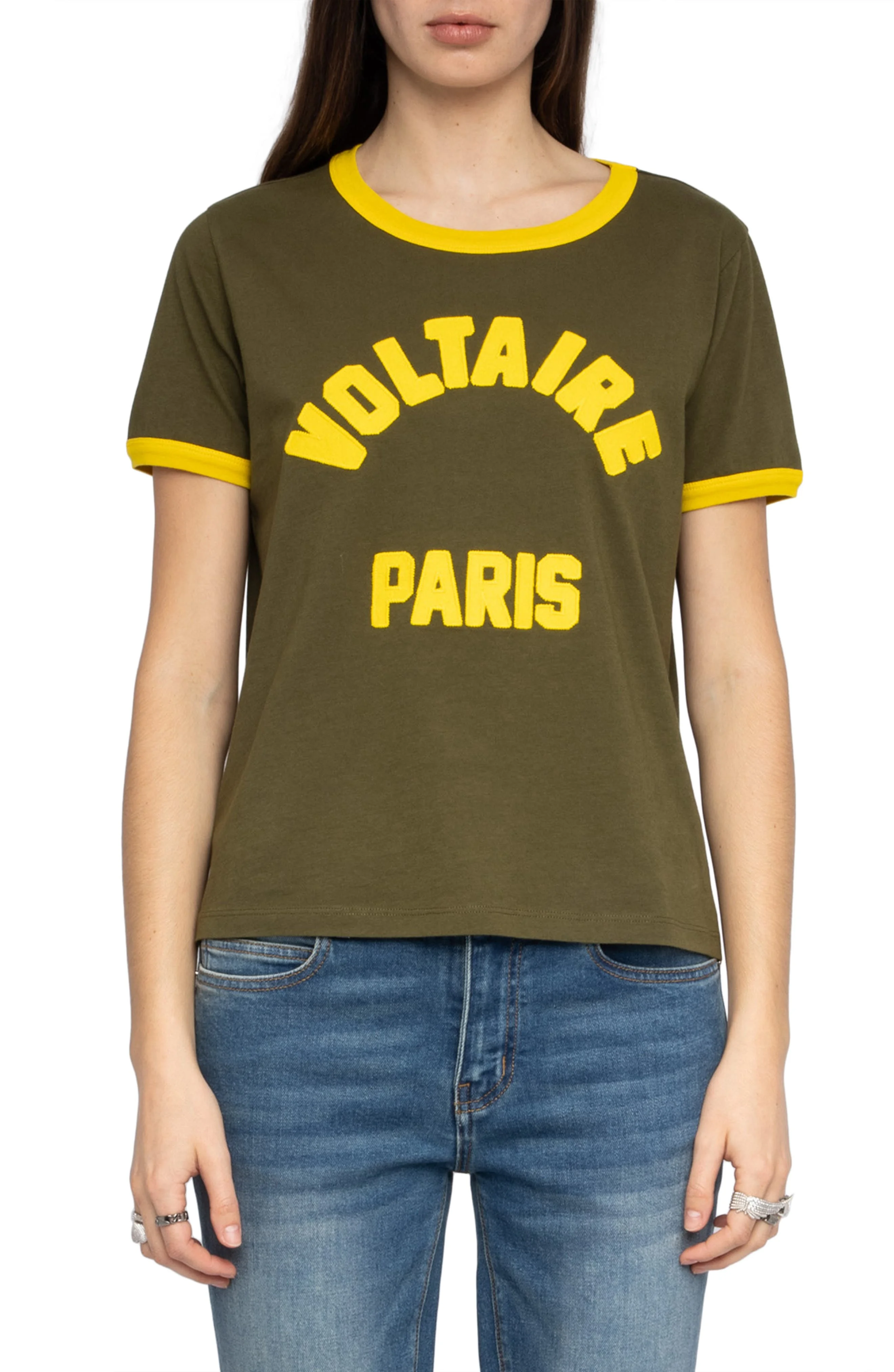 Zadig & Voltaire Alys Voltaire Paris Appliqué Cotton Graphic T-Shirt in Tilleul at Nordstrom - 1