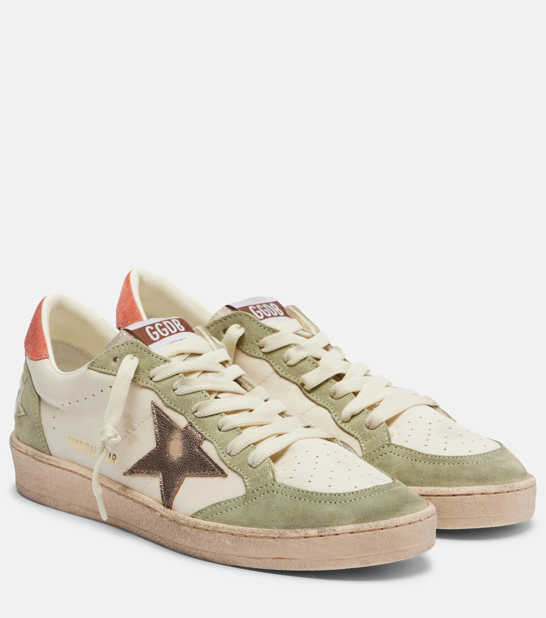 Ball Star suede-trimmed leather sneakers - 1