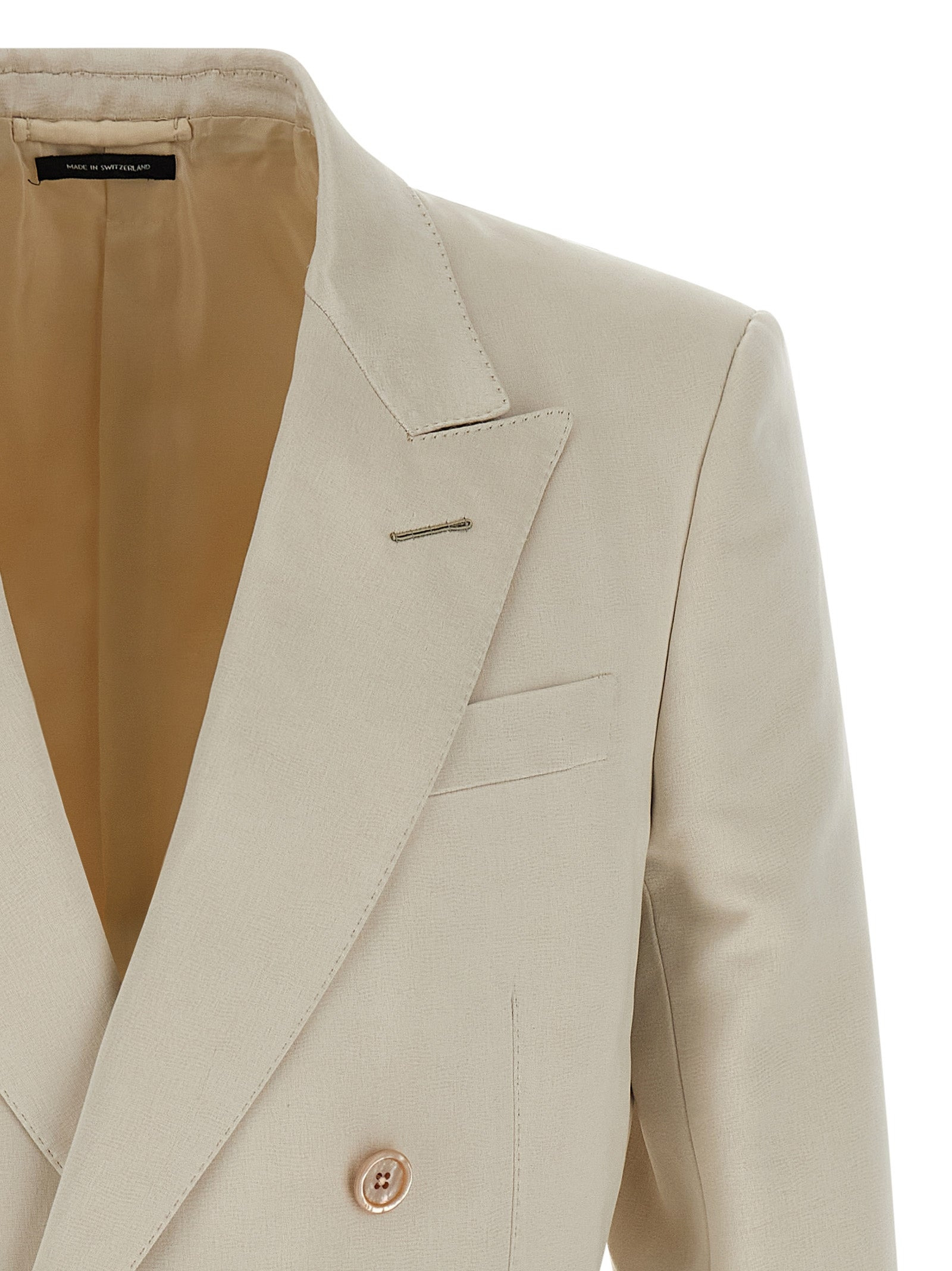 Double-Breasted Blazer Beige - 3