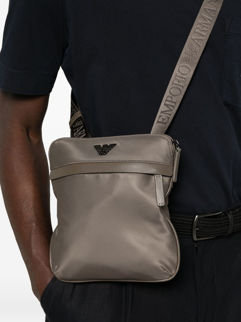 EMPORIO ARMANI logo-strap messenger bag outlook