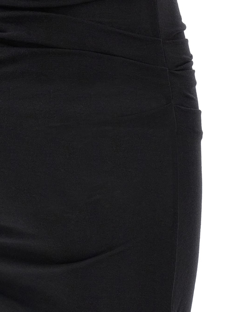 logo-embroidery draped midi dress 4