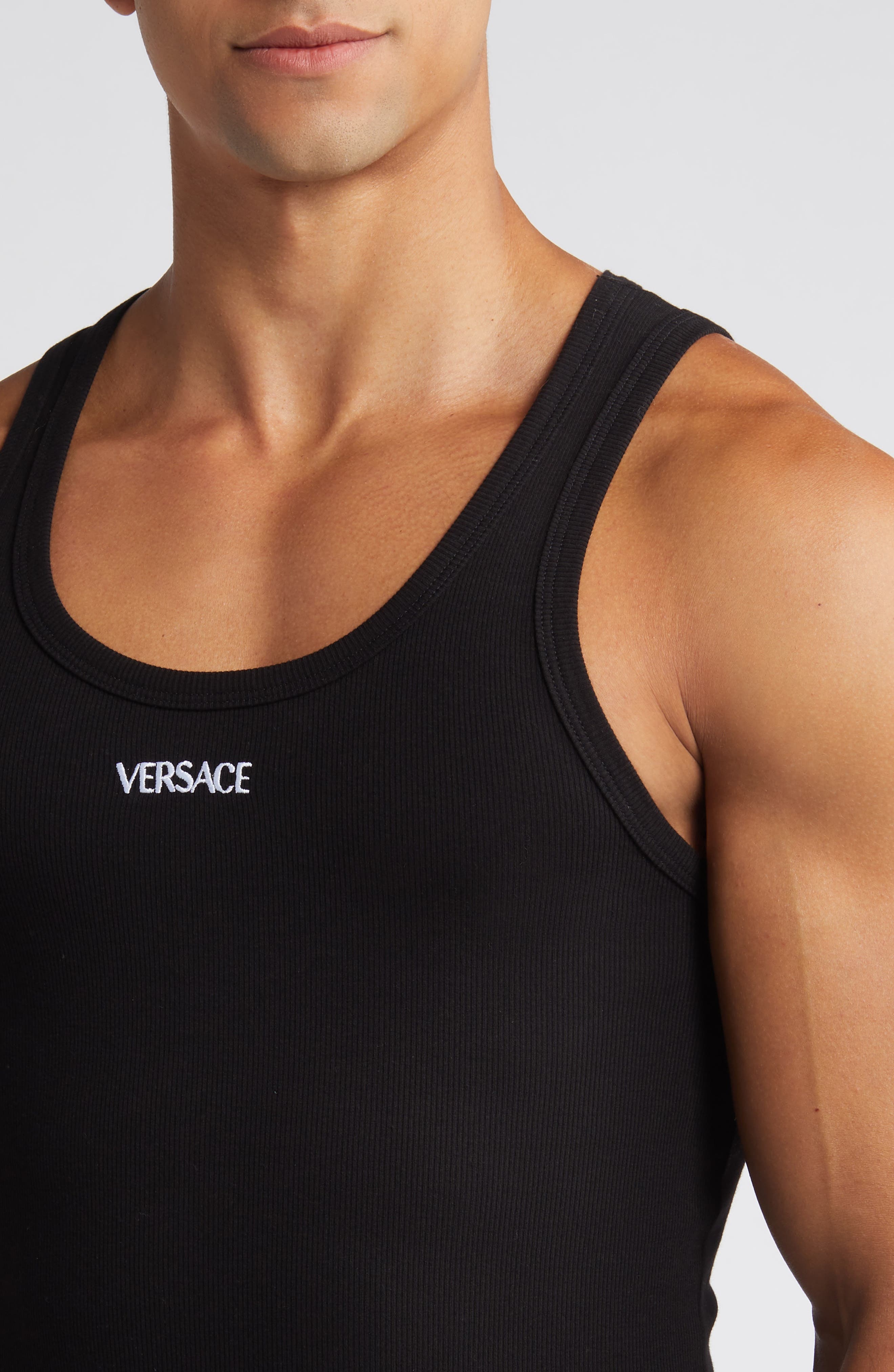 Embroidered Logo Rib Tank - 4