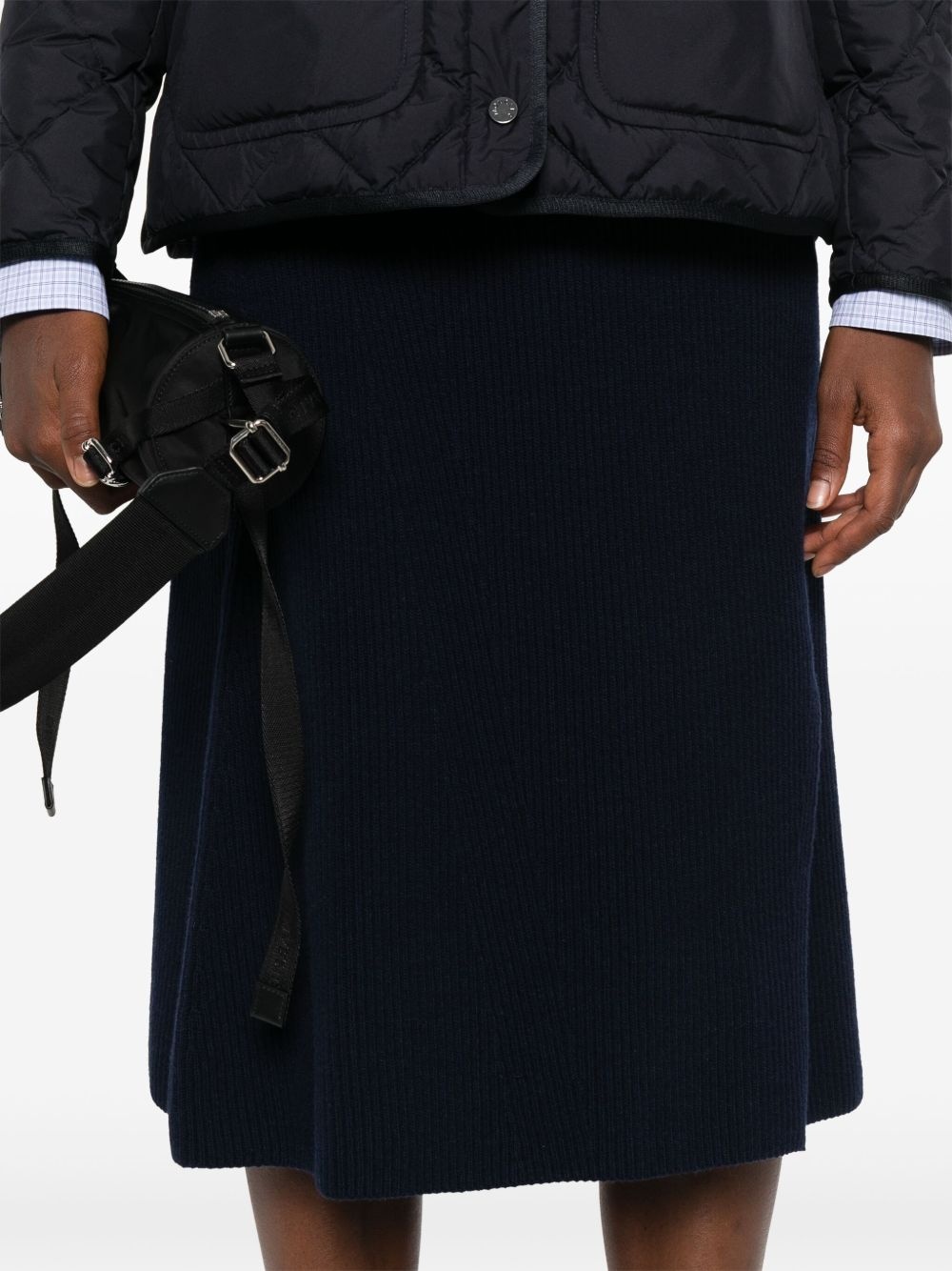 ribbed-knit midi skirt - 5