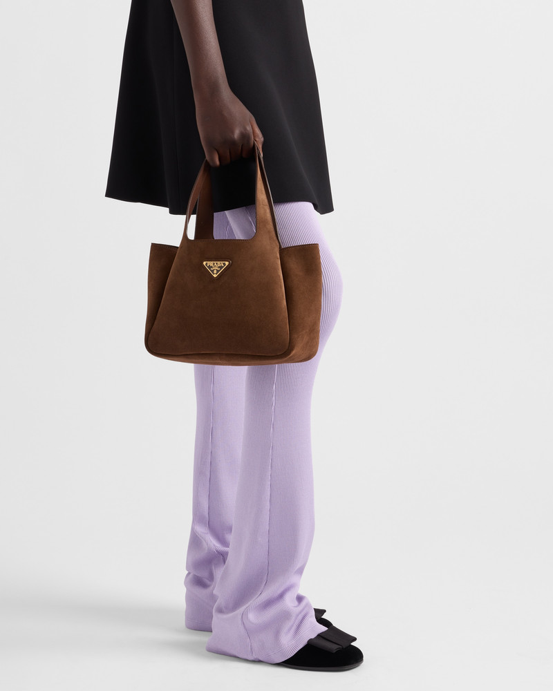 Prada Mini suede shopping bag outlook