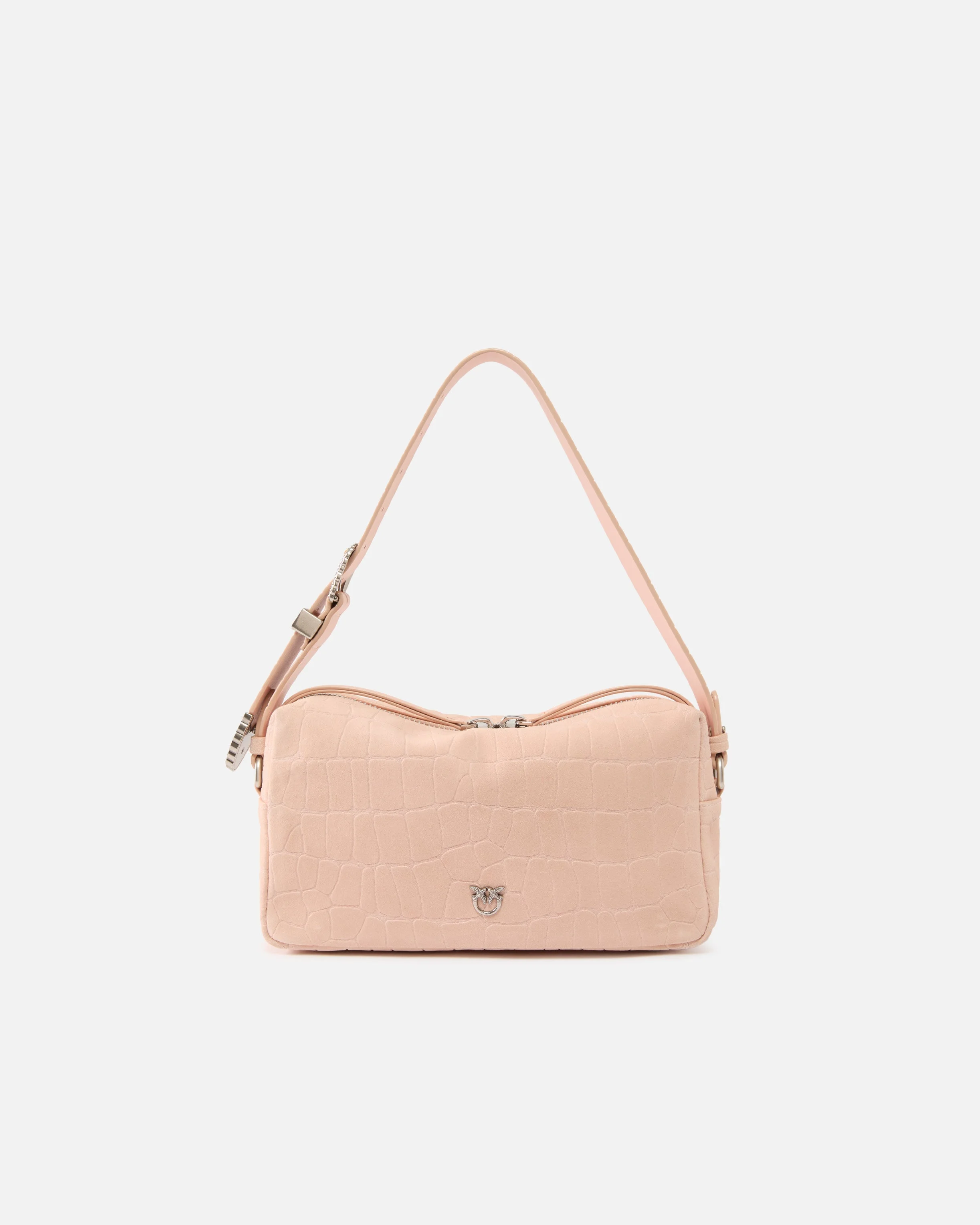 MEDIUM CROSSBODY BOWLER BAG IN CROCODILE-PRINT LEATHER - 1