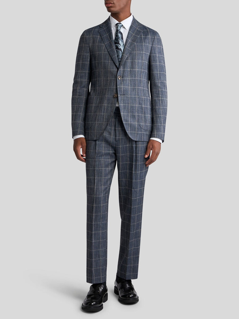 Etro CASUAL CHECKED SILK AND LINEN-BLEND BLAZER outlook