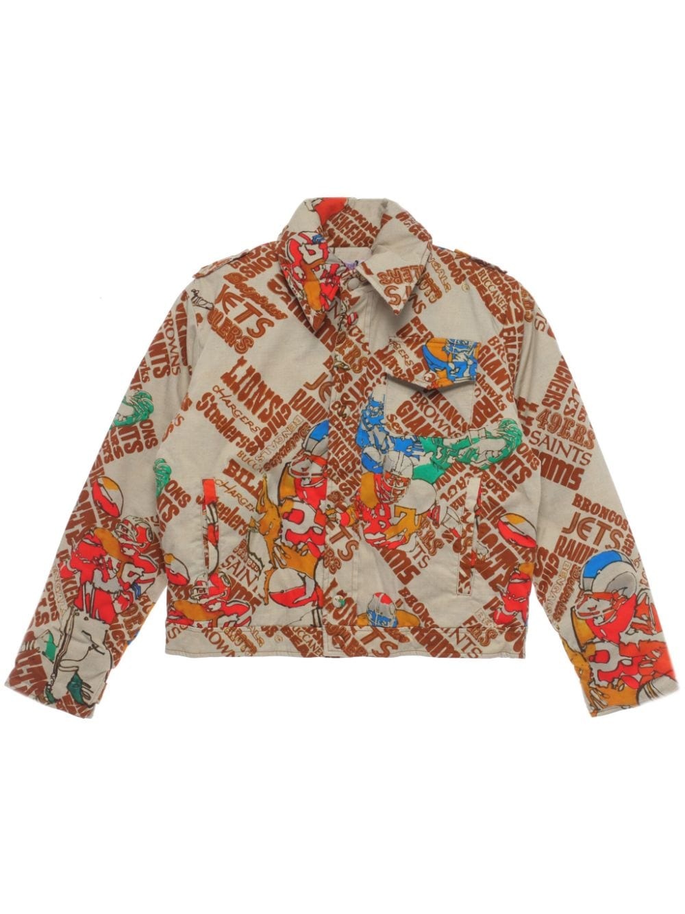 football-print padded jacket - 1
