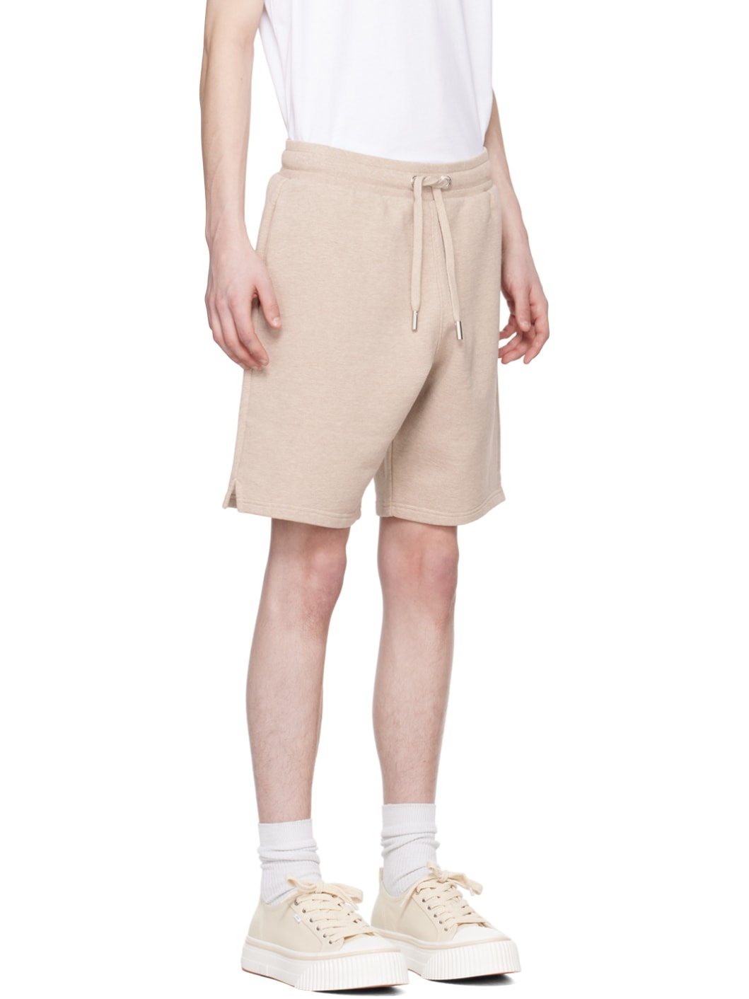 Beige Vented Shorts - 2