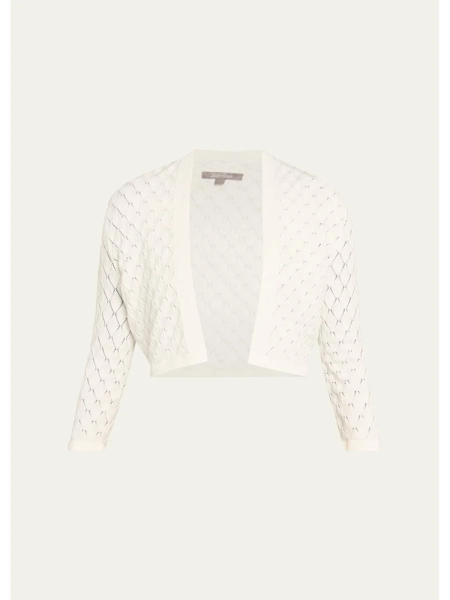 Pointelle Knit Bolero Jacket - 1
