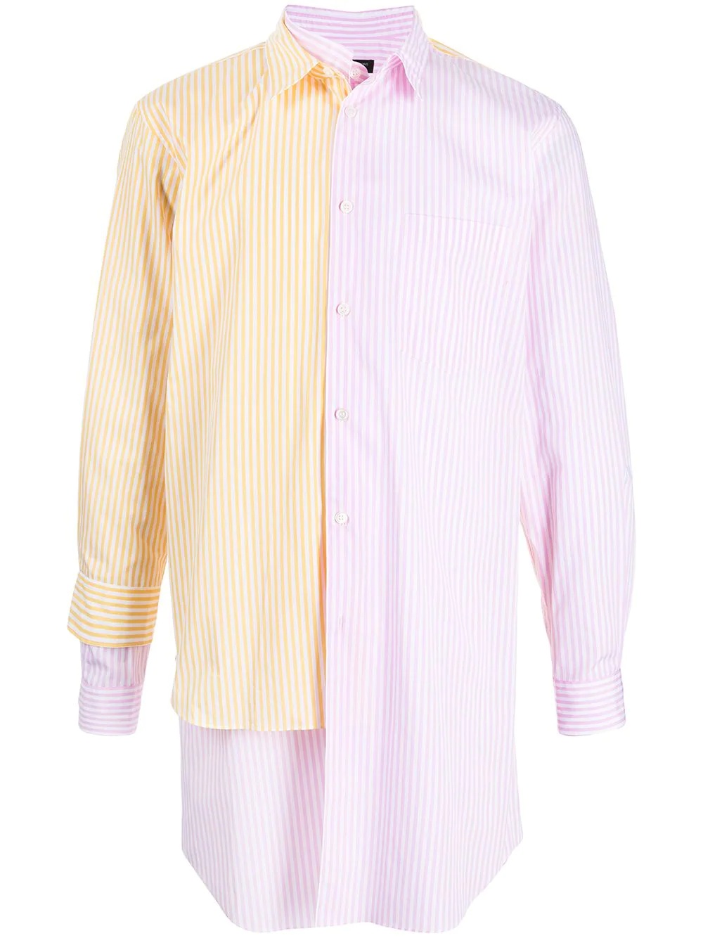 deconstructed striped dress shirt - 1