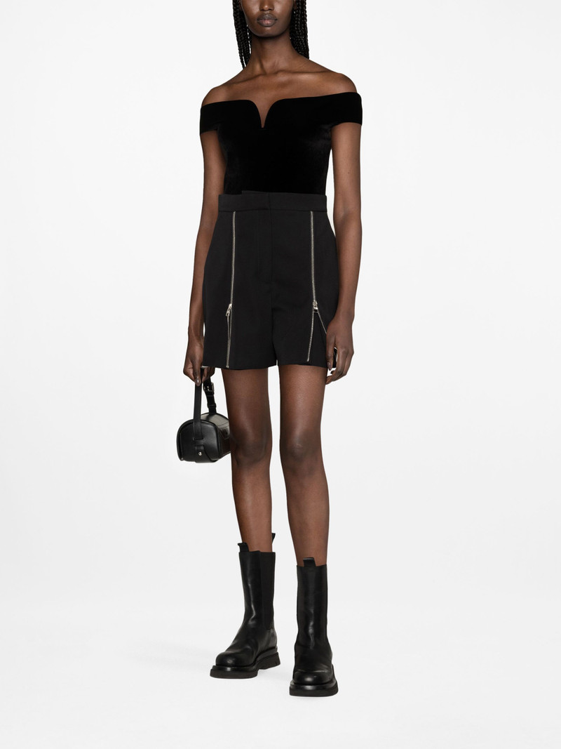 Alexander McQueen zip-embellished wool shorts outlook