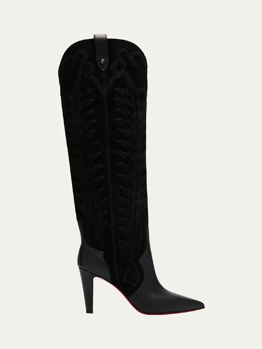 Santia Botta Mixed Leather Red Sole Boots - 1