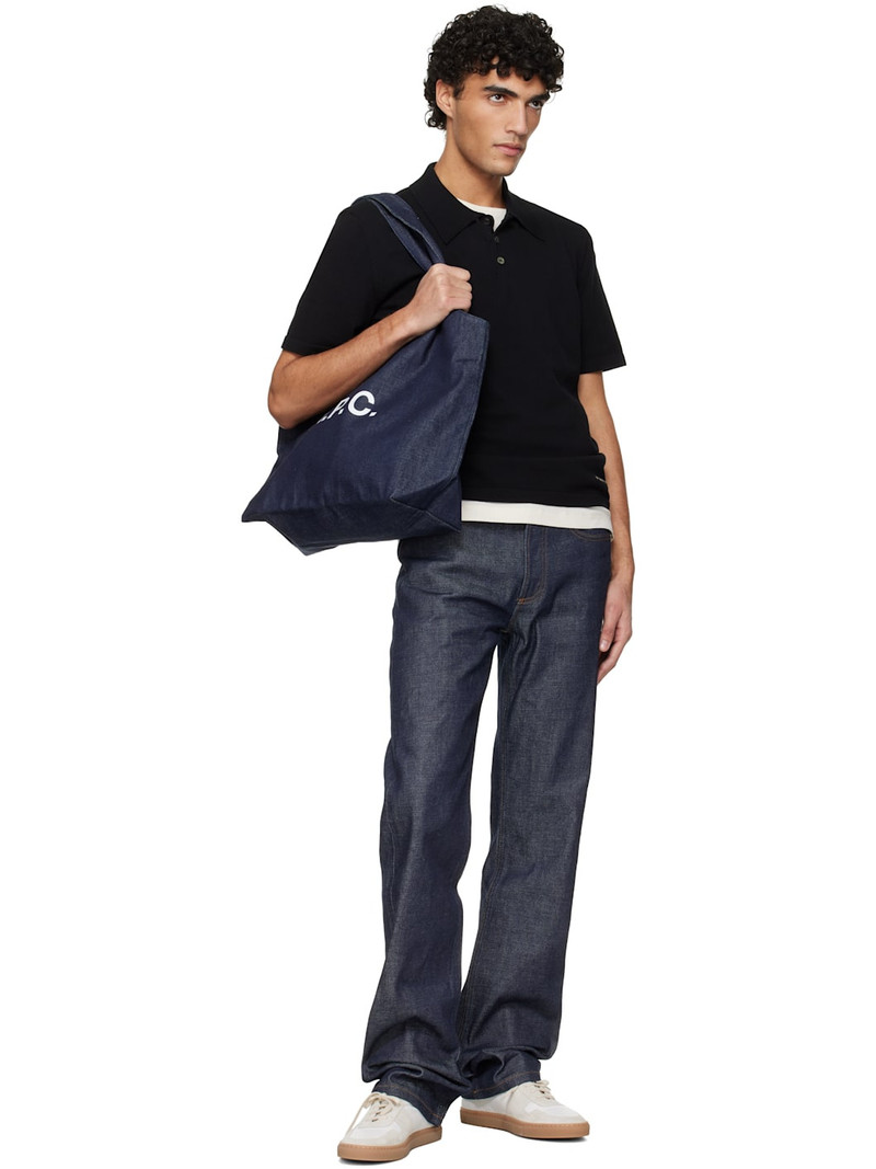 A.P.C. Black Knit Polo outlook