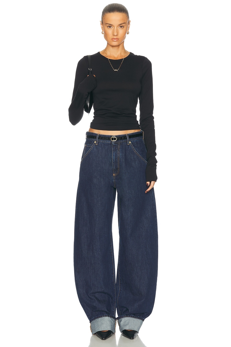 Fitted Crewneck Long Sleeve Top - 4