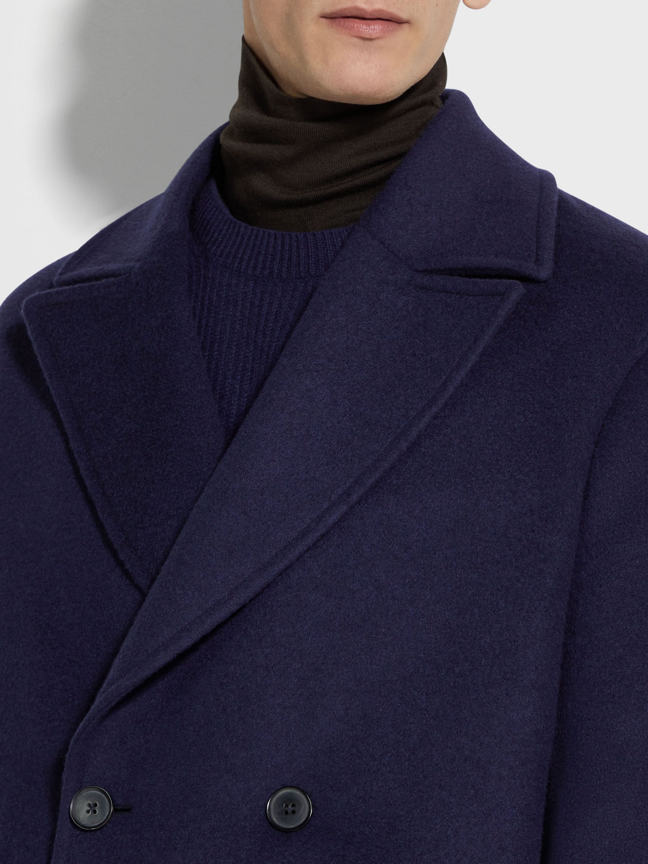 INK BLUE OASI CASHMERE OVERCOAT - 3