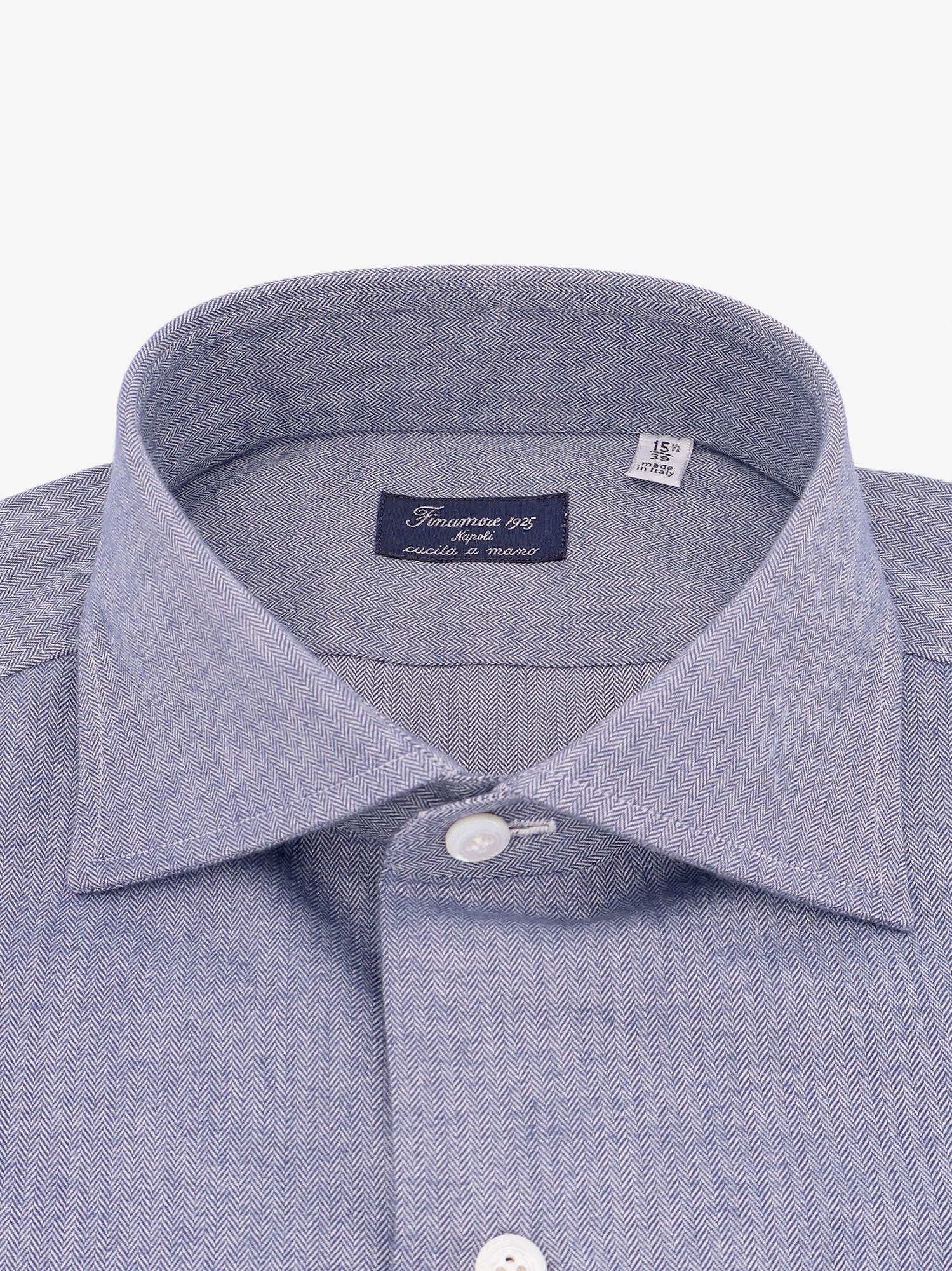 FINAMORE - Finamore Herringbone Cotton Shirt - 2