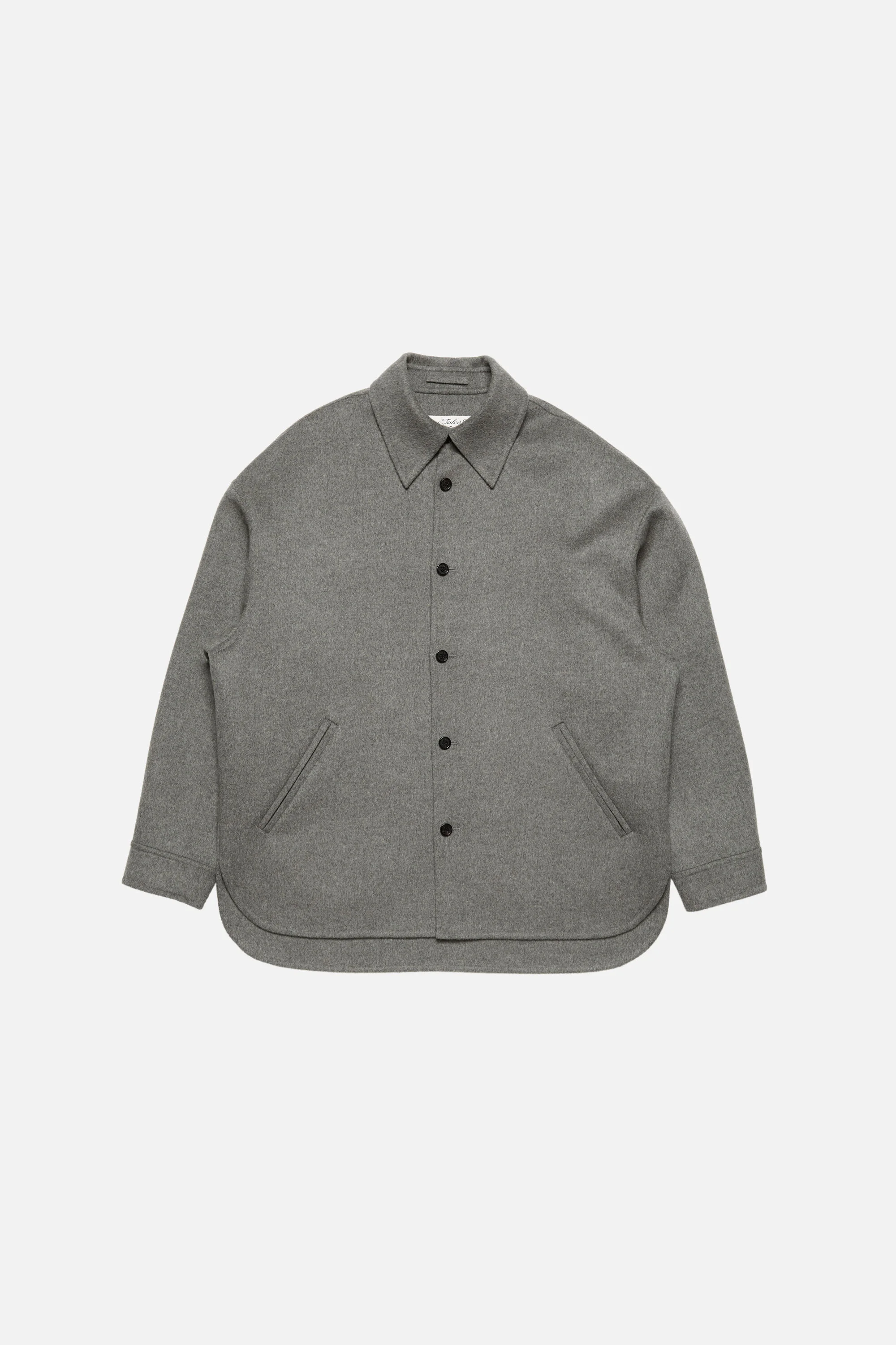 Cashmere blend overshirt - Vintage grey melange - 1
