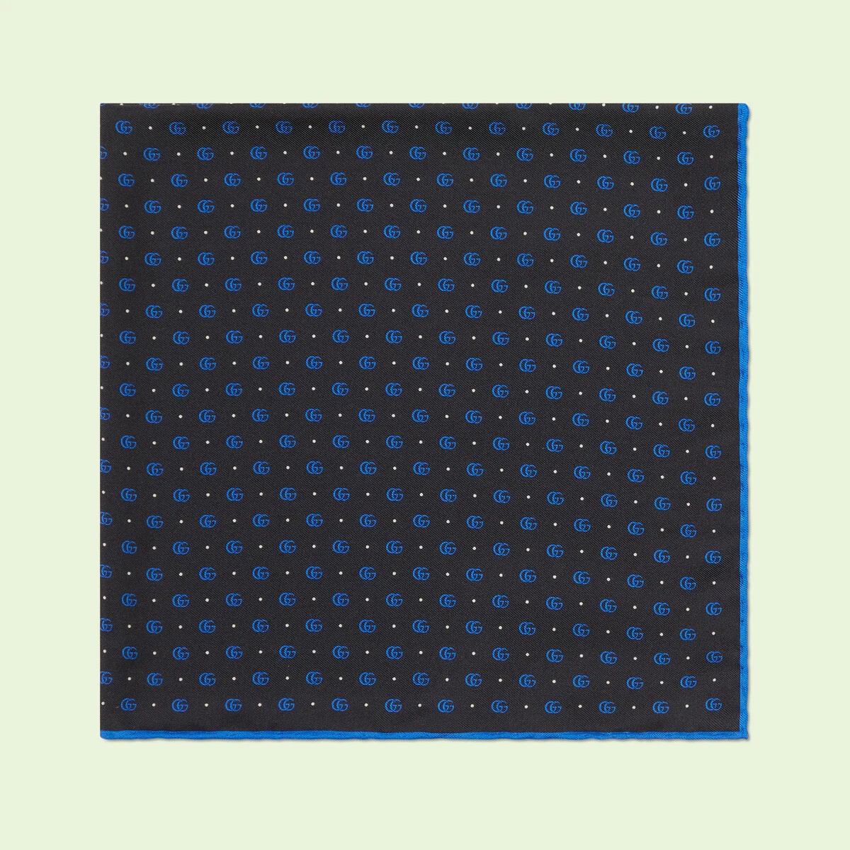 Double G and polka dot silk pocket square - 2