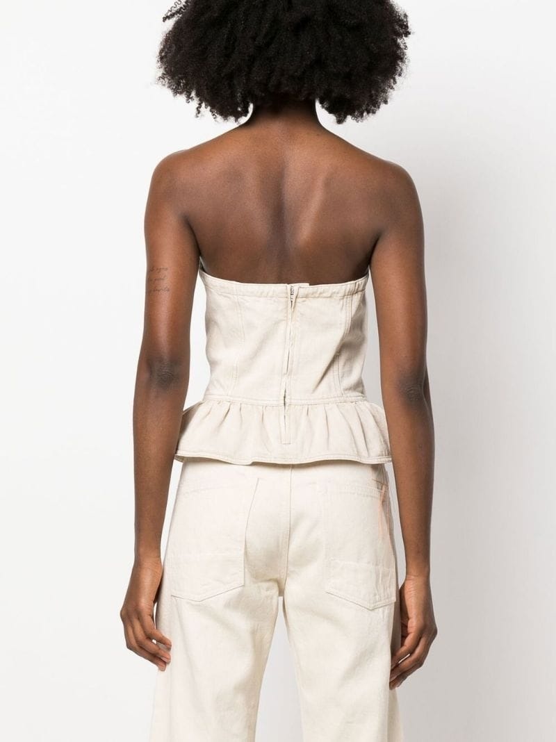 strapless denim top - 4