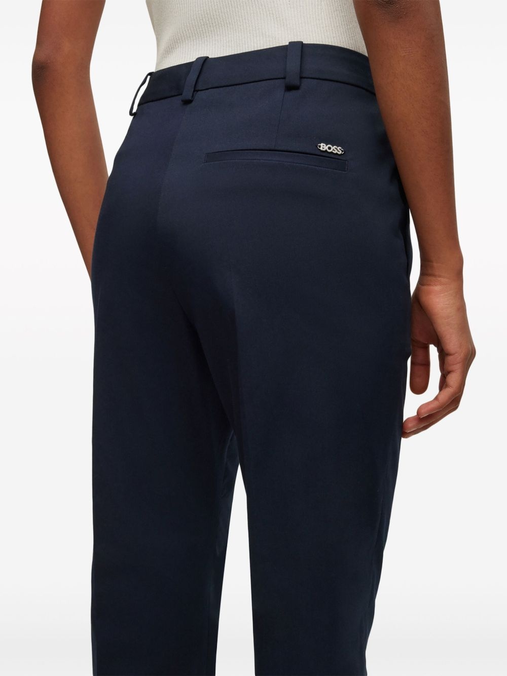 slim-cut organic cotton trousers - 4