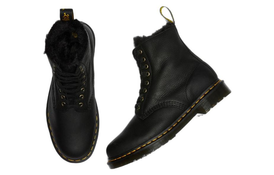 Dr. Martens 1460 Pascal Fur Lined Ankle High Top Retro Martin boots Unisex Black 25533001 - 4