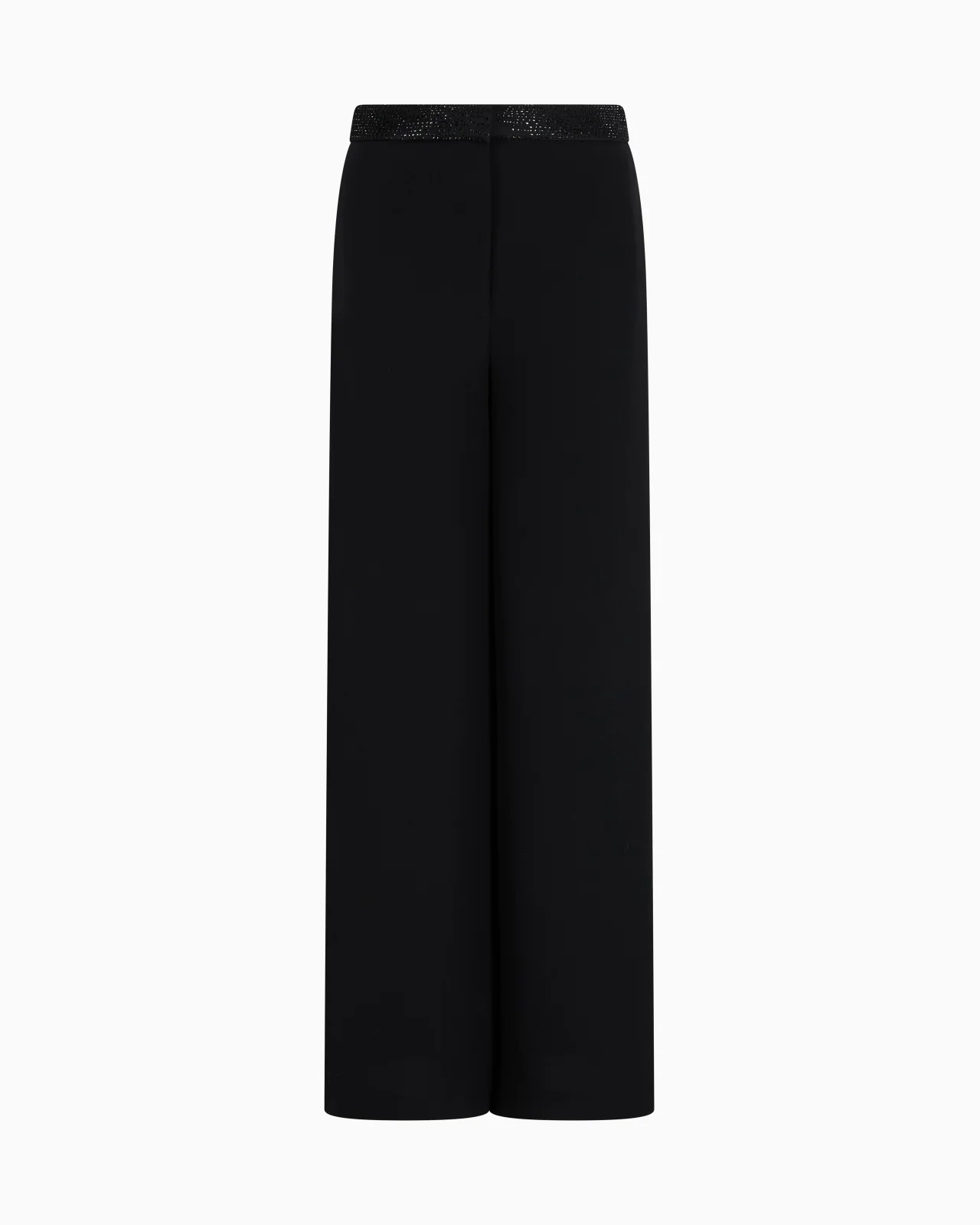 SILK CADY TROUSERS WITH AN EMBROIDERED WAISTBAND - 1