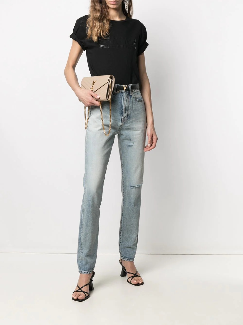 high-waist ripped jeans - 2