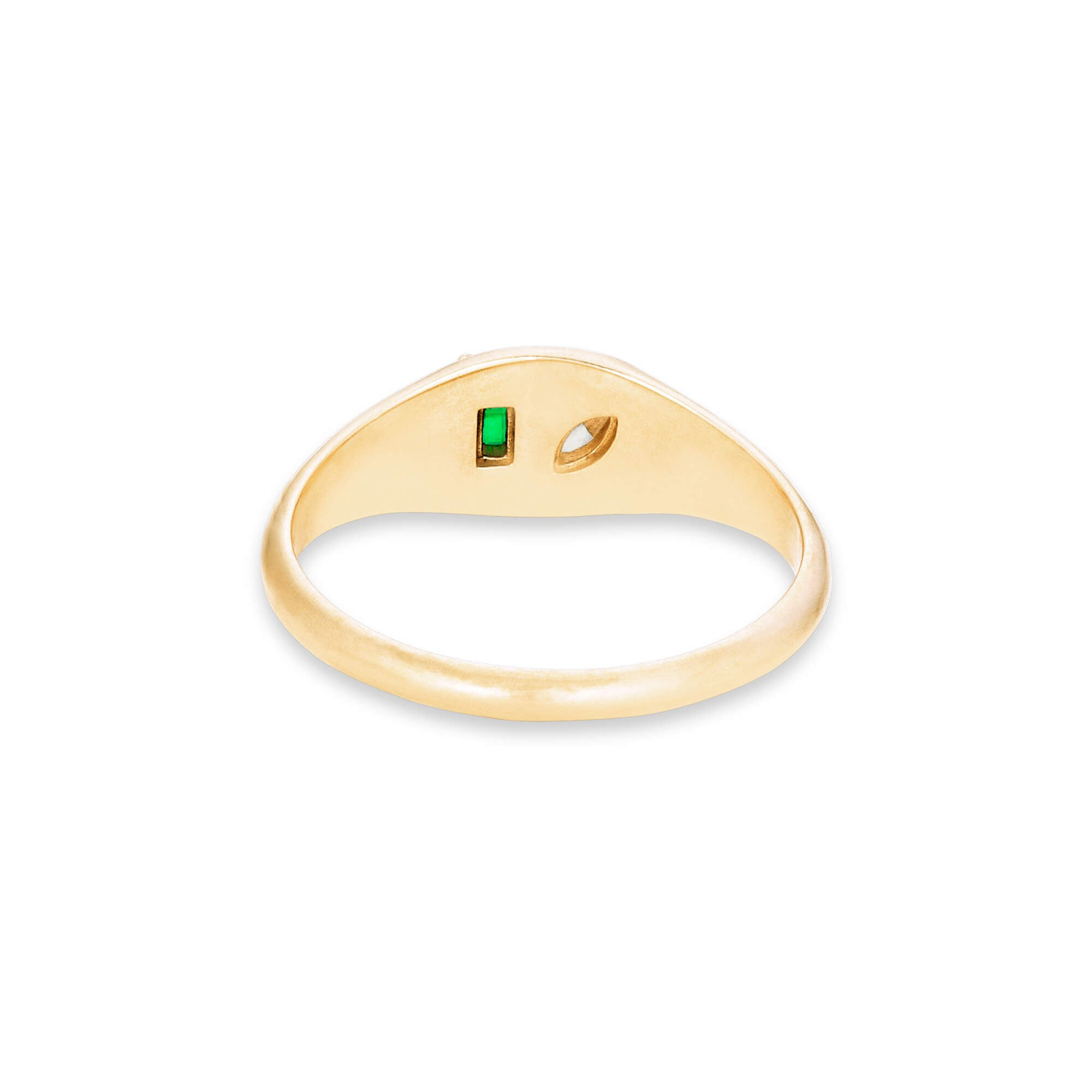 Emerald Luxe Pinky Signet Ring - 4