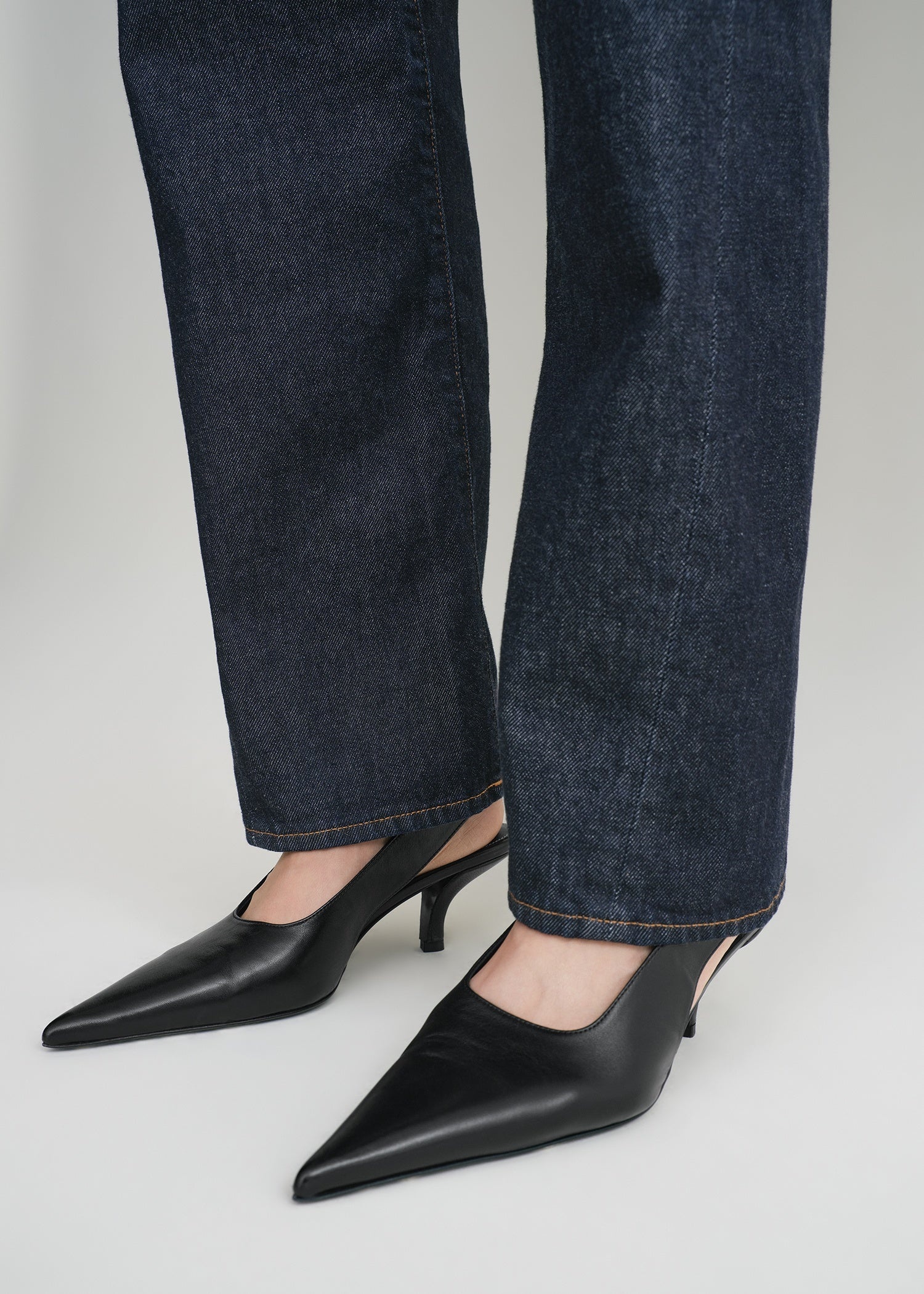 Twisted seam denim full length rinsed blue - 6